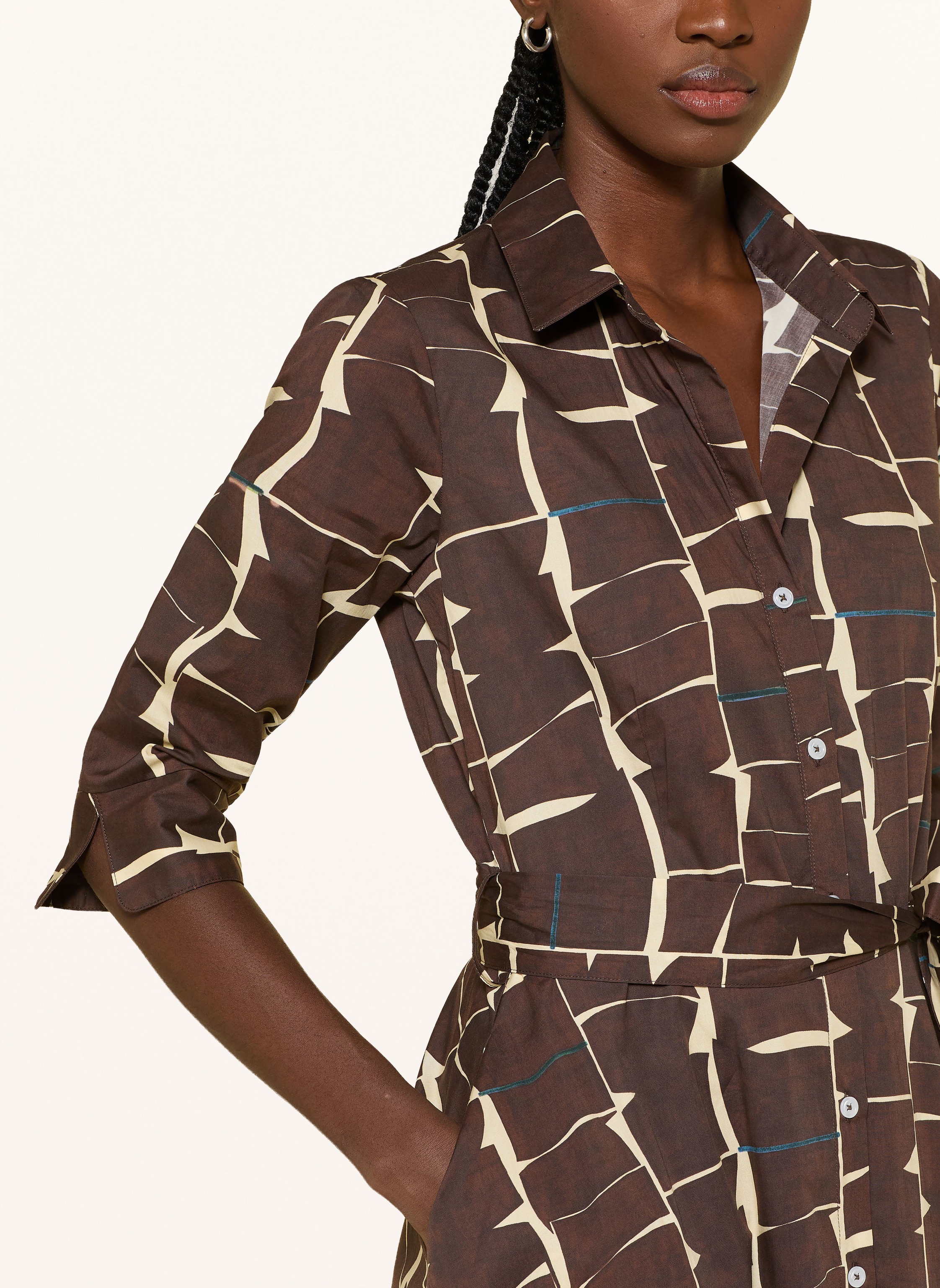 Thumbnail - Lilienfels Hemdblusenkleid Mit 3/4-Arm braun