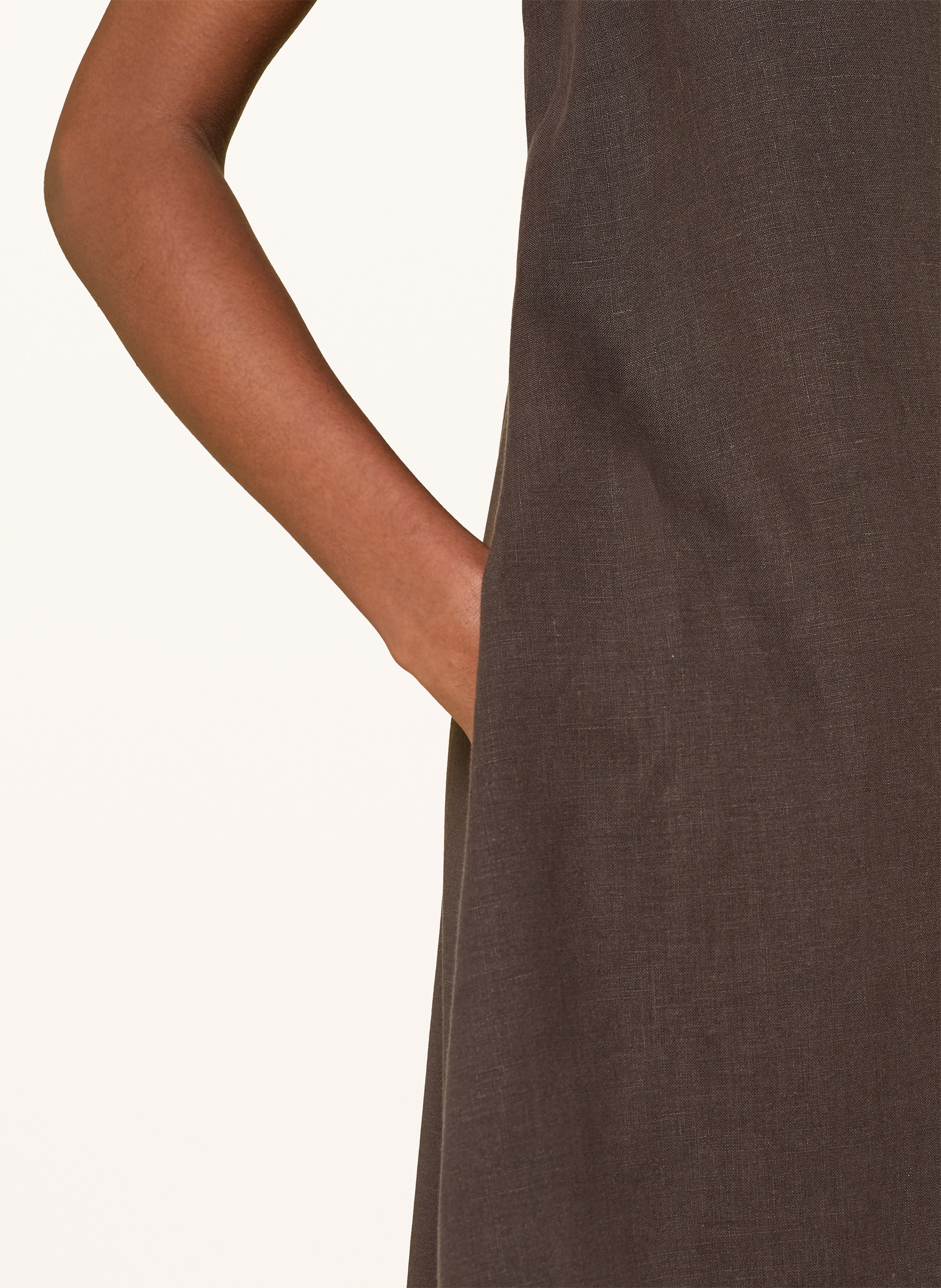Darling Harbour Kleid Im Materialmix Mit Leinen braun – Bild 2