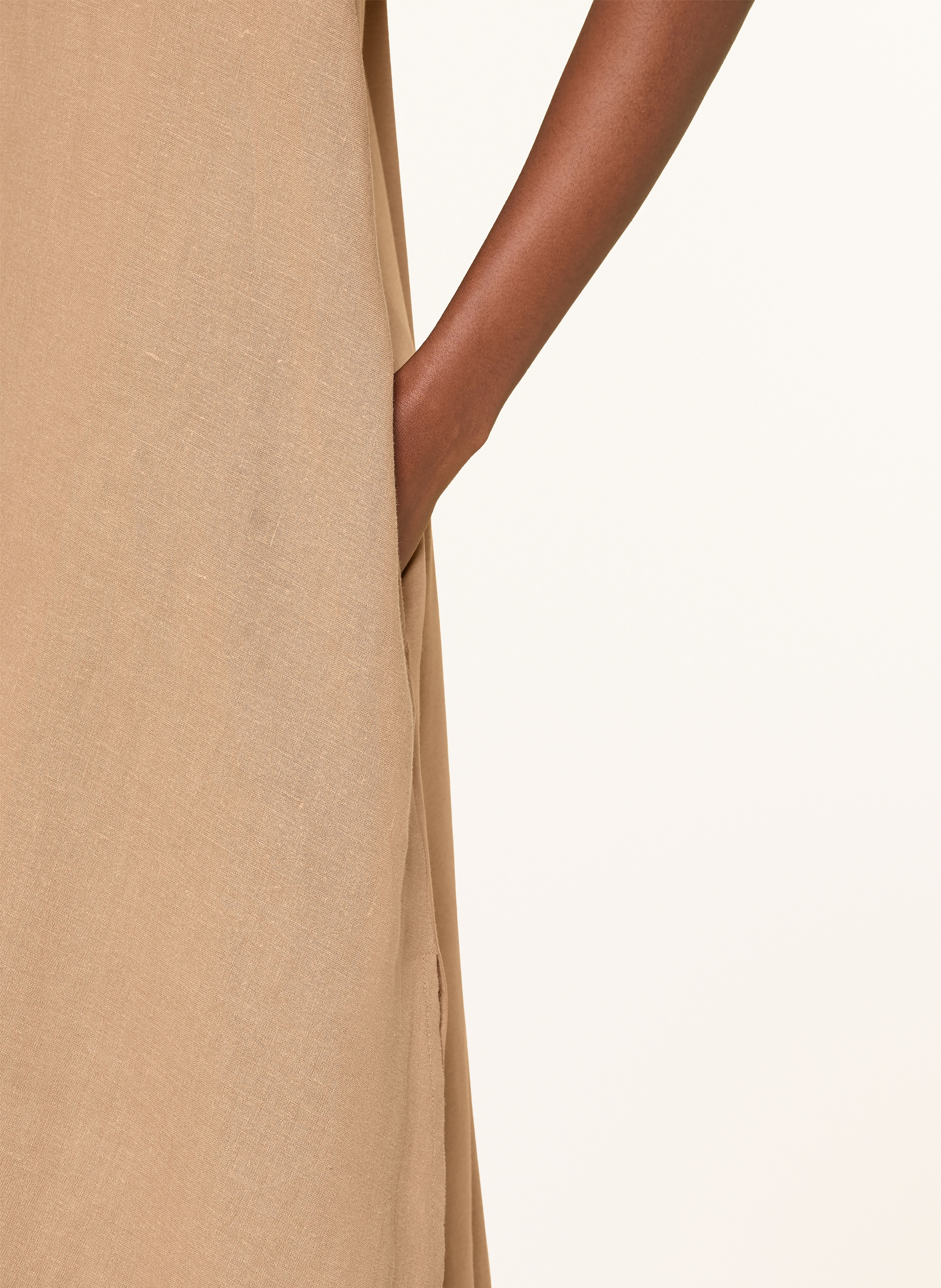 Darling Harbour Kleid Im Materialmix Mit Leinen braun – Bild 2