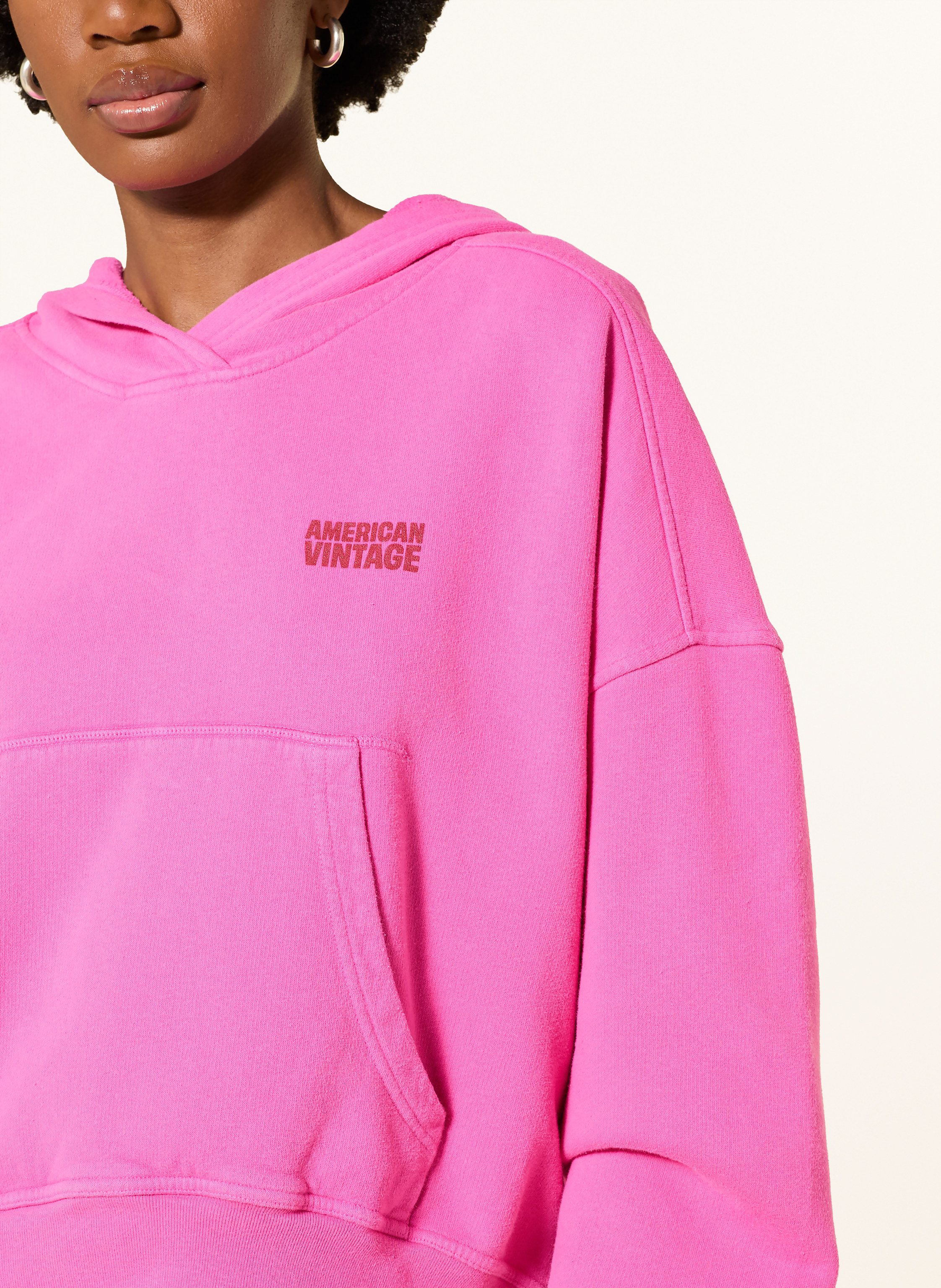 Thumbnail - American Vintage Hoodie Plizzy pink