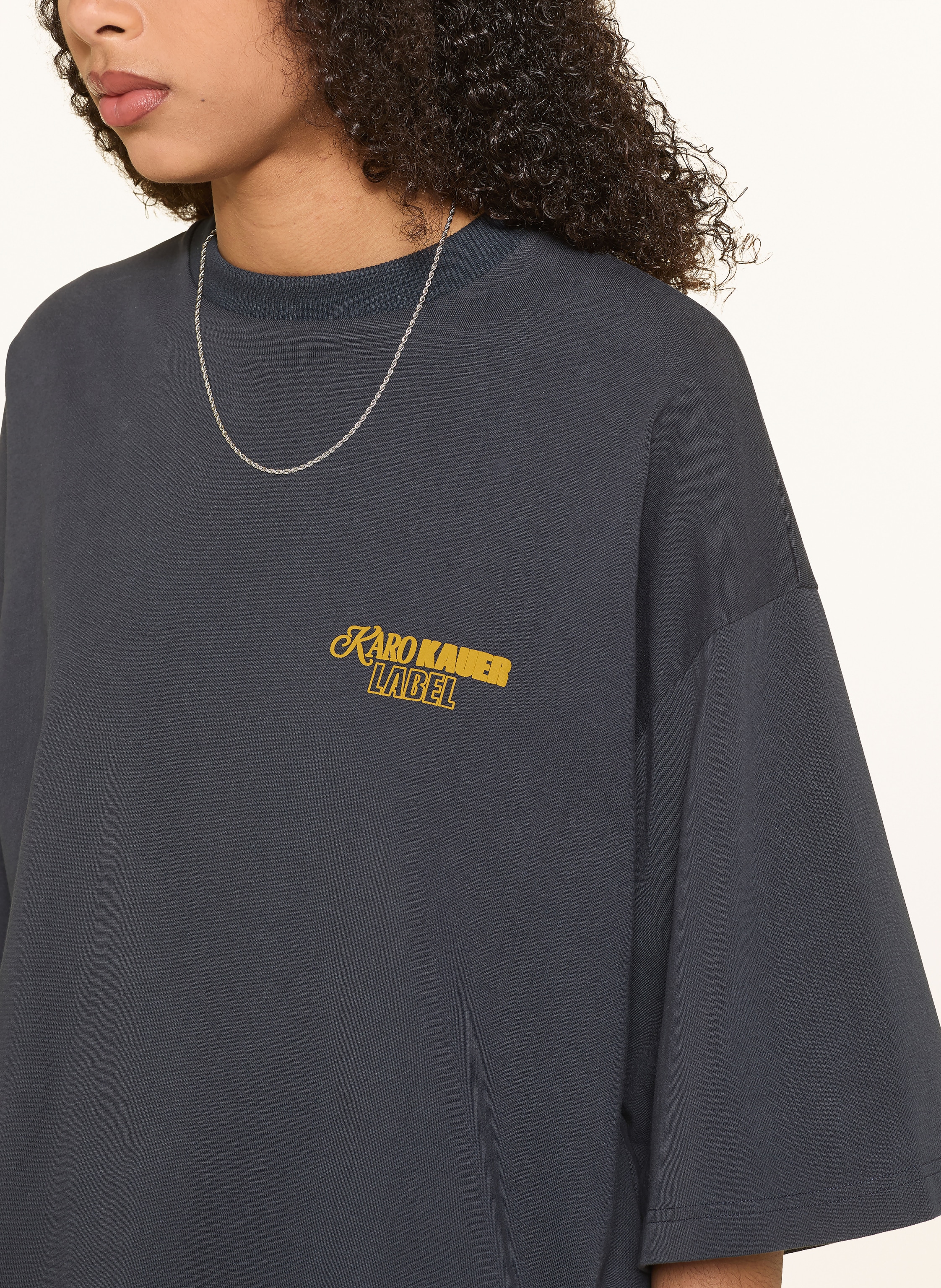 Thumbnail - Karo Kauer Cropped-Shirt blau