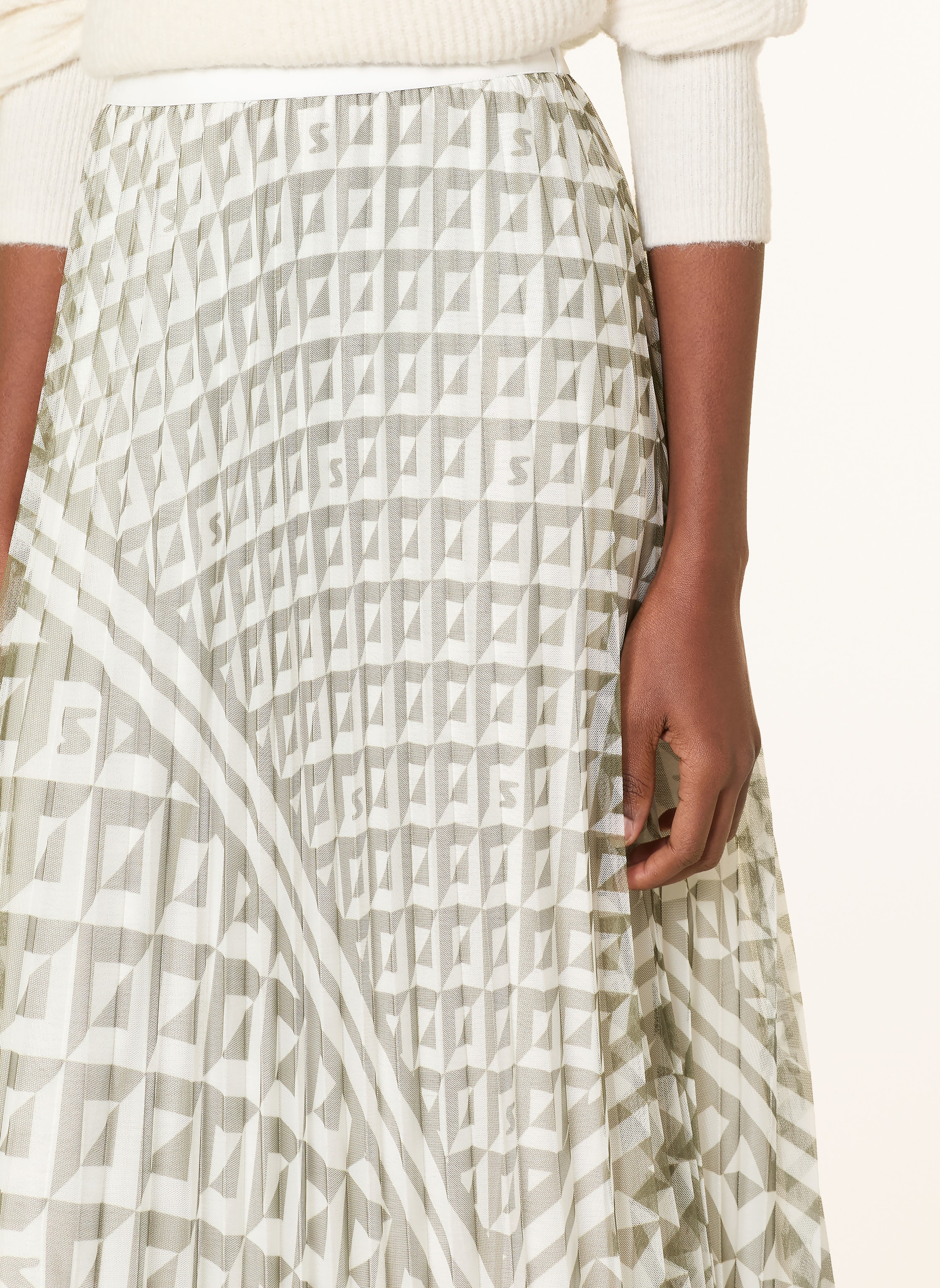 Thumbnail - Sportalm Plisseerock Aus Mesh gruen