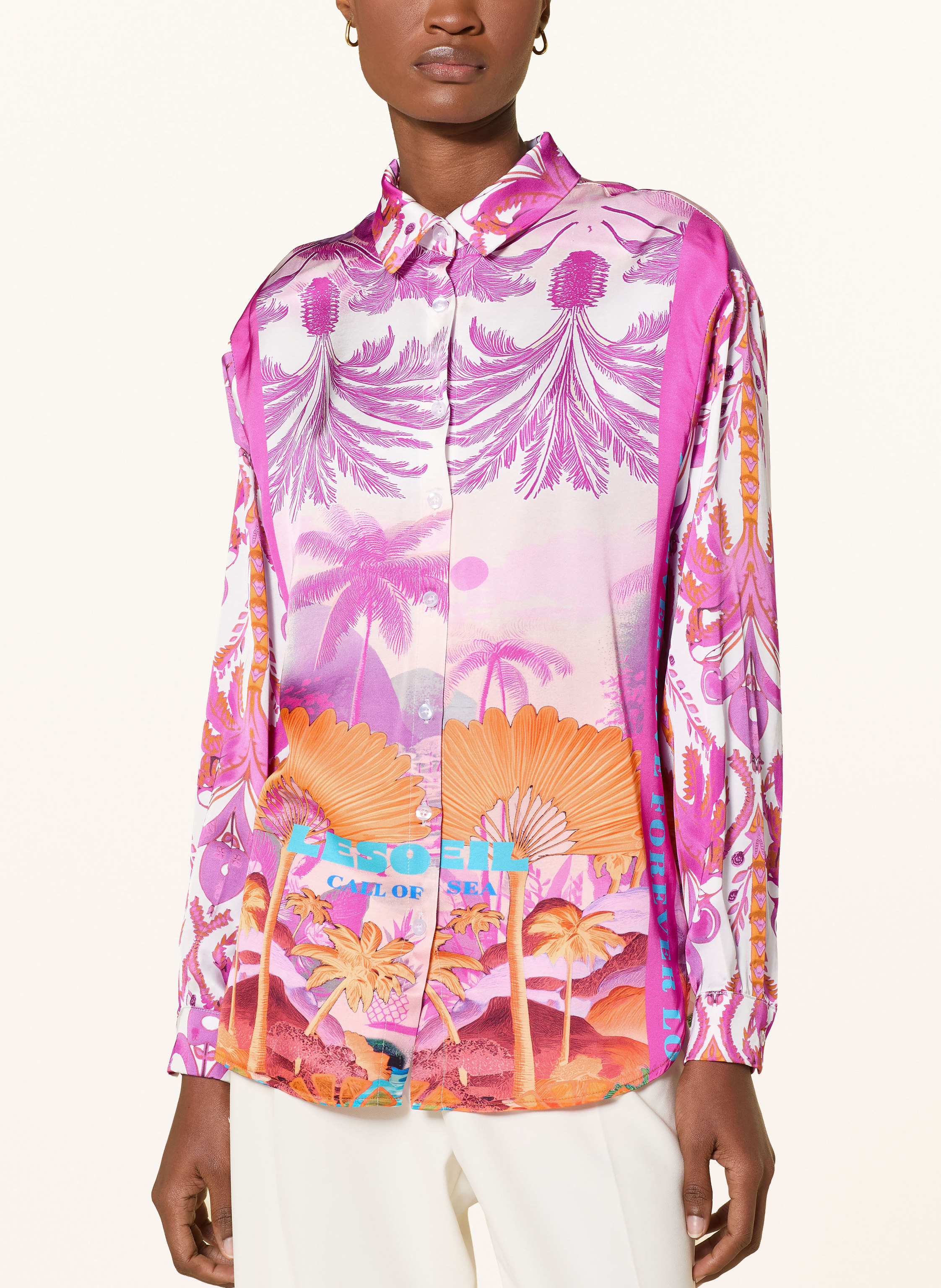 Thumbnail - Miss Goodlife Hemdbluse Aus Satin pink