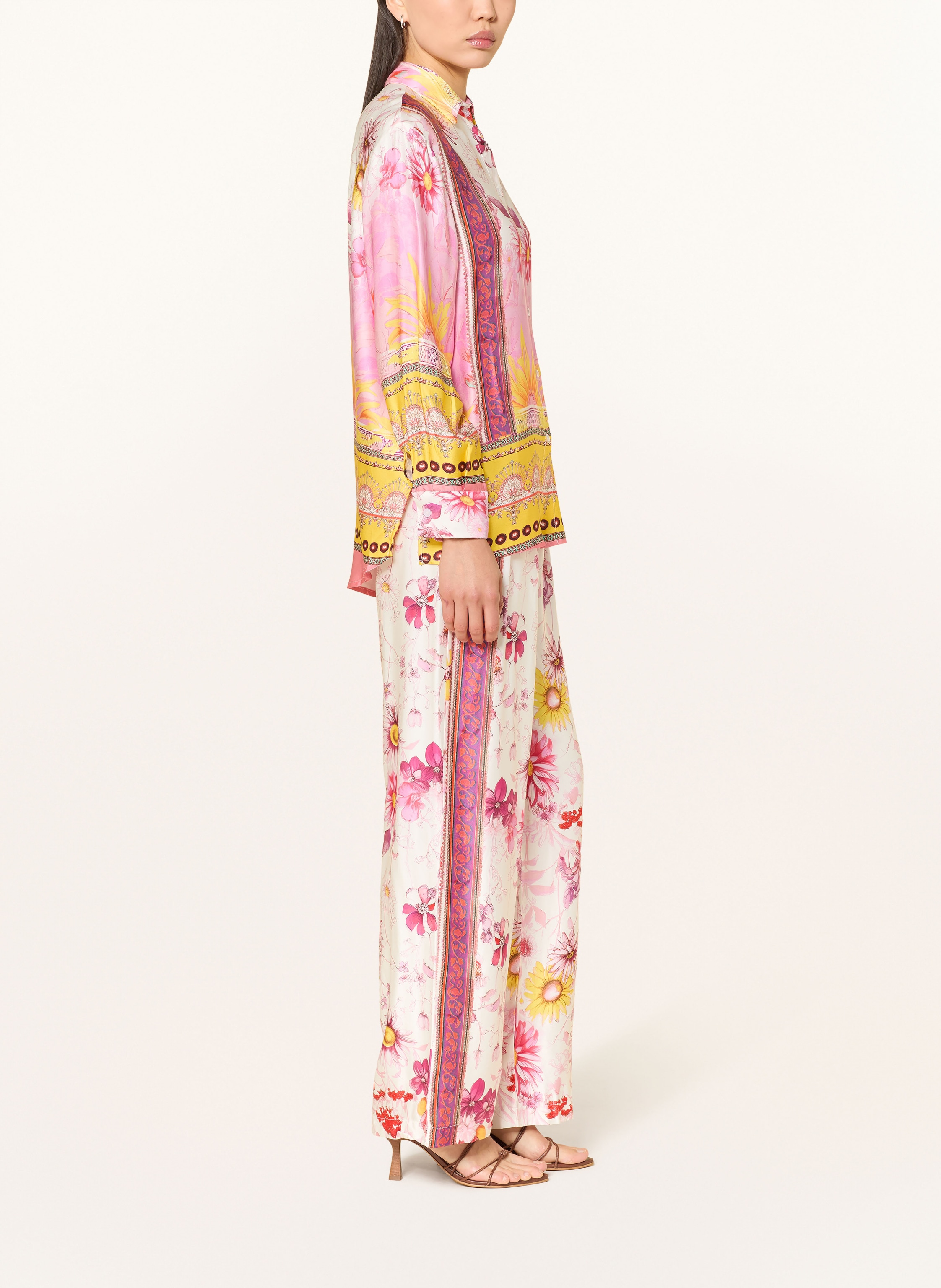 Thumbnail - Miss Goodlife Marlenehose Aus Satin rosa