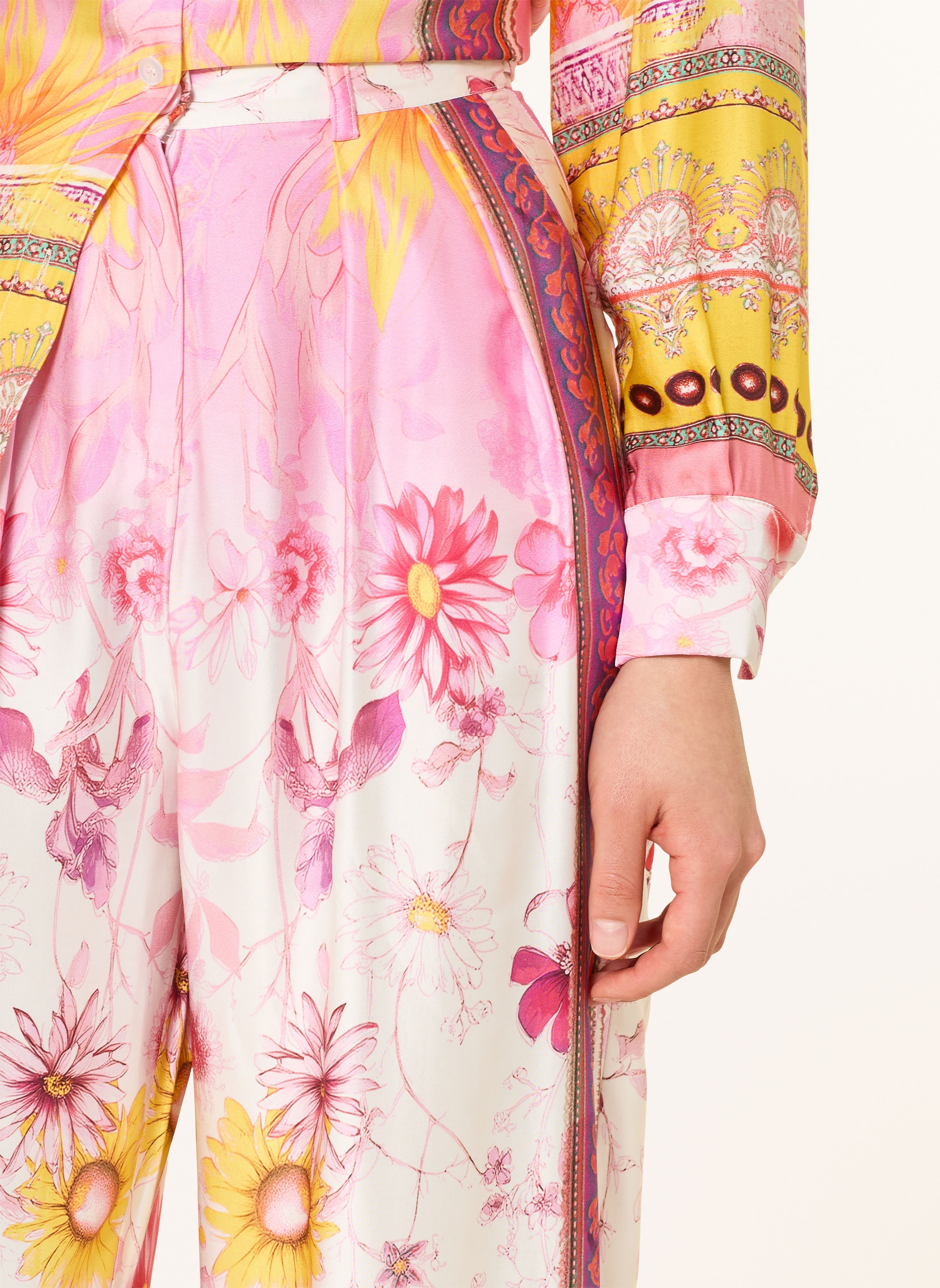 Thumbnail - Miss Goodlife Marlenehose Aus Satin rosa