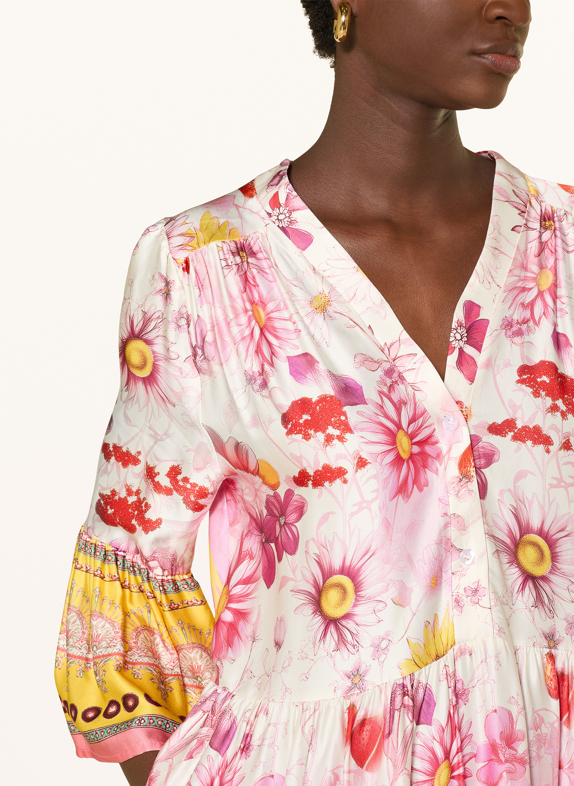 Thumbnail - Miss Goodlife Satinkleid Mit 3/4-Arm rosa