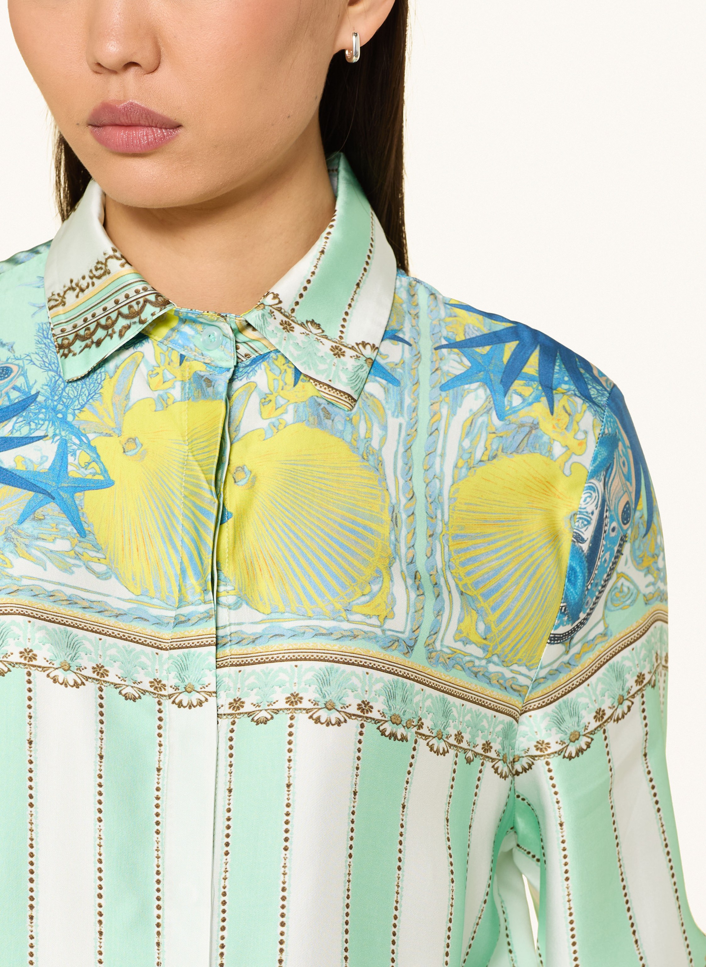 Thumbnail - Miss Goodlife Hemdbluse Celestiel Aus Satin gruen