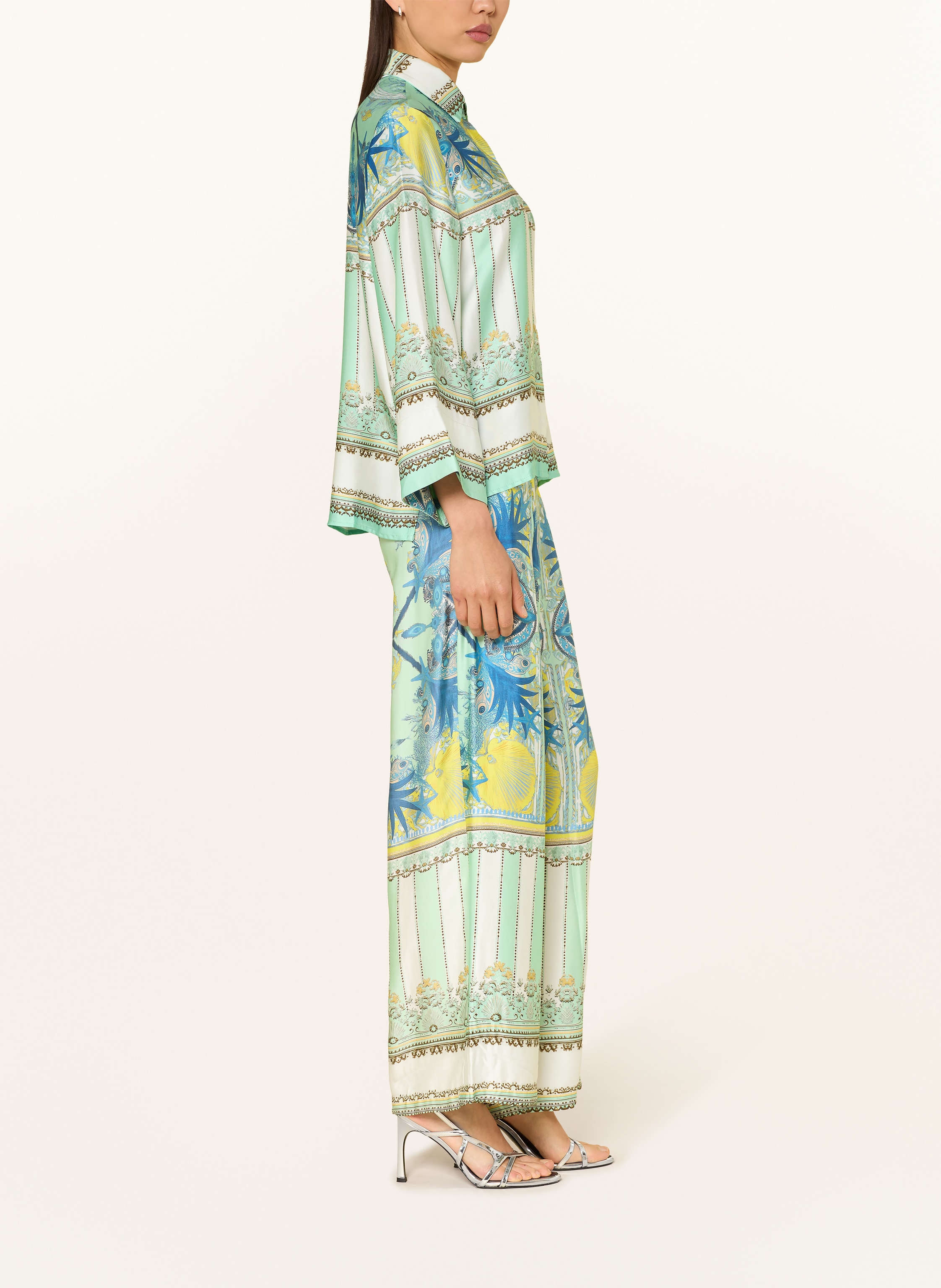 Thumbnail - Miss Goodlife Marlenehose Celestiel Aus Satin gruen