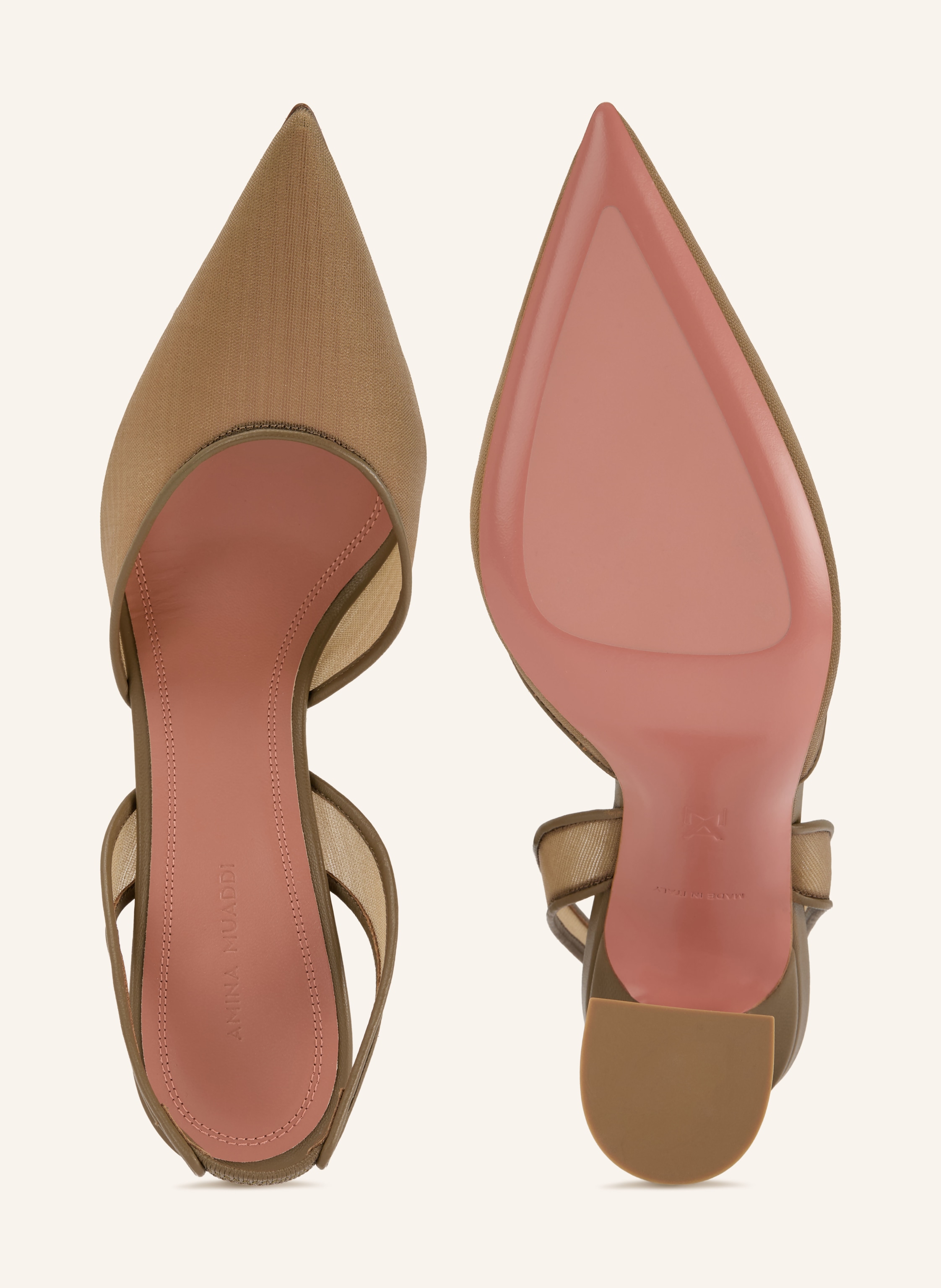 Thumbnail - Amina Muaddi Slingpumps Holli beige