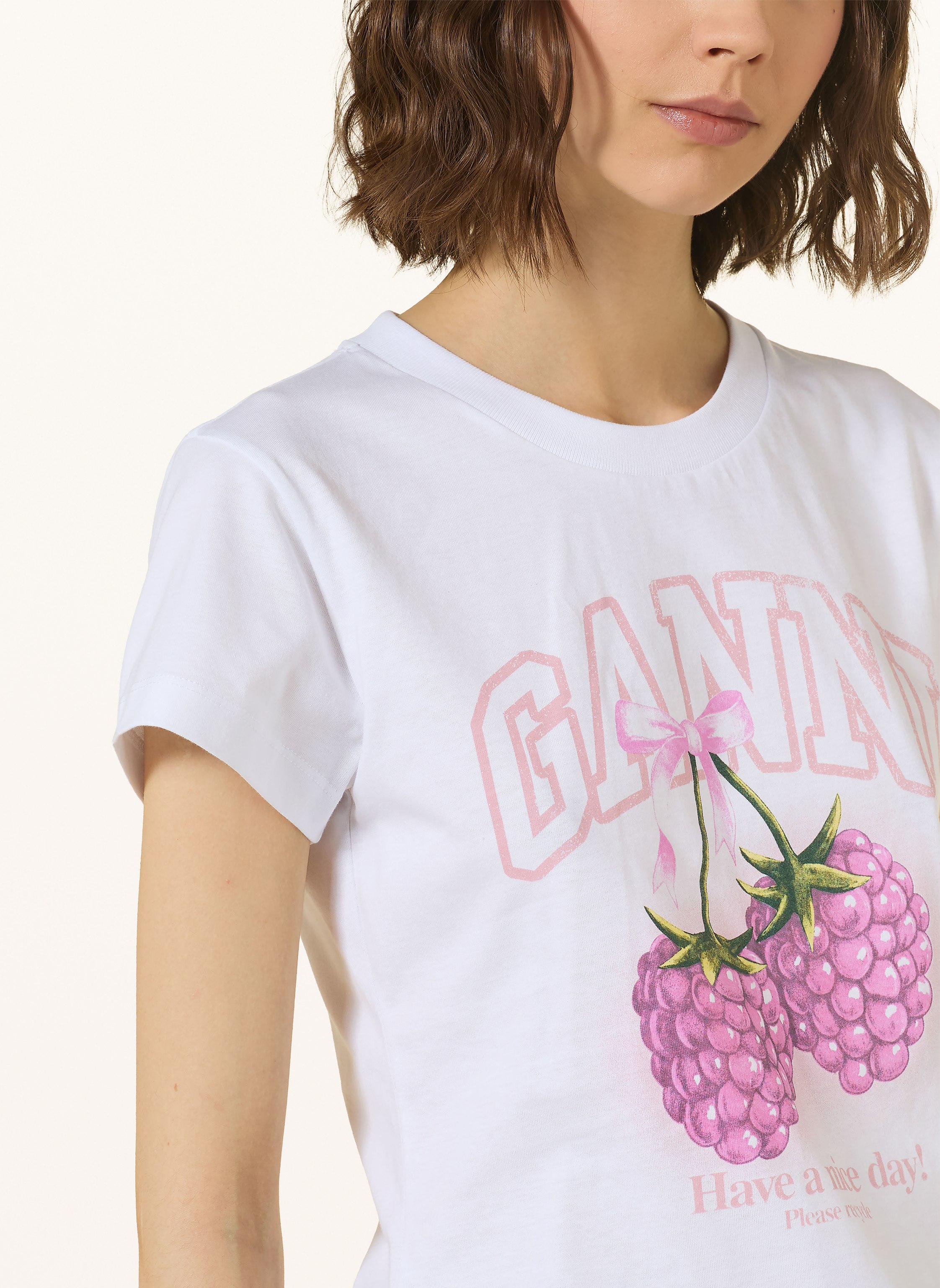 Thumbnail - Ganni T-Shirt weiss