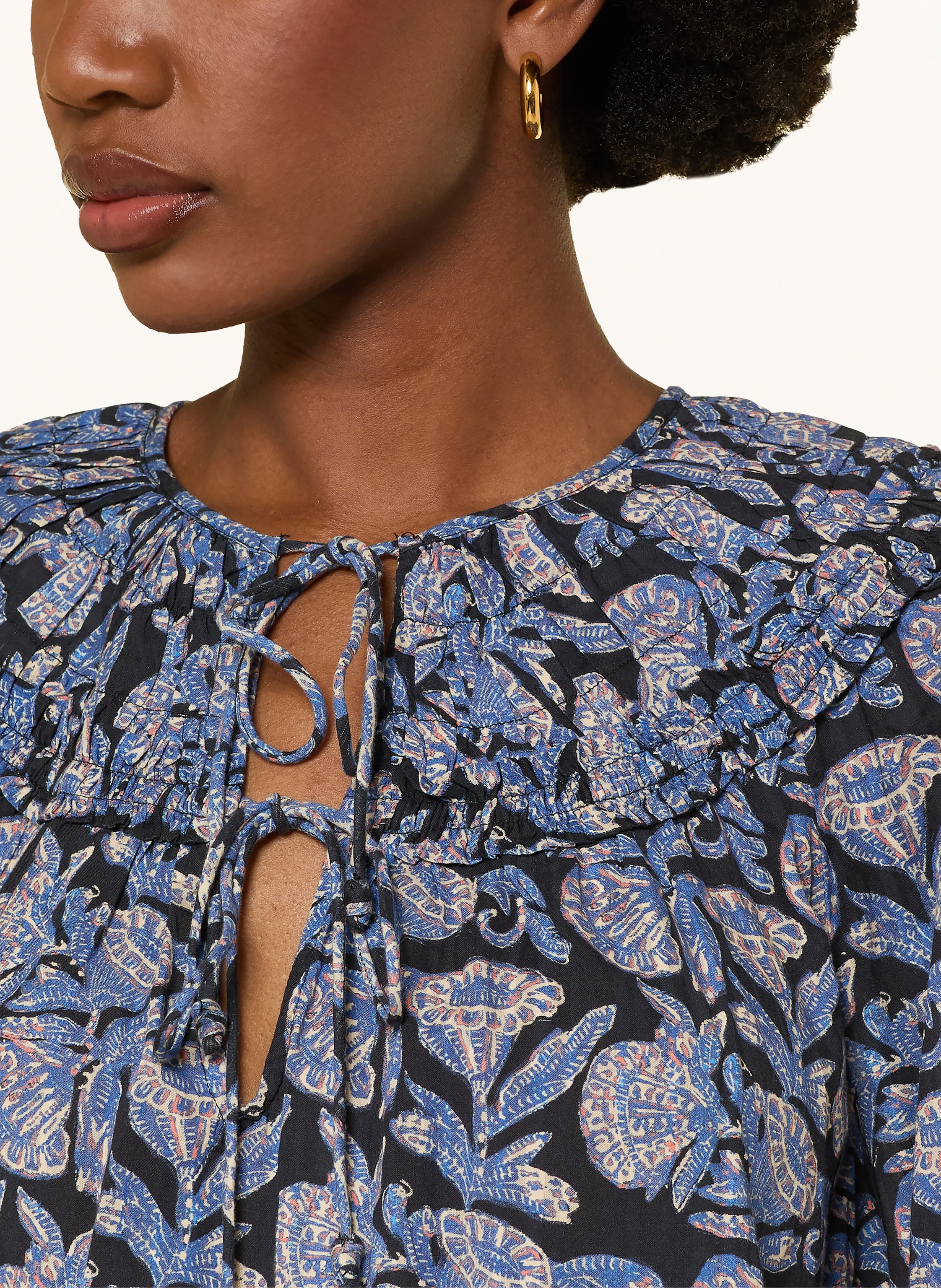 Thumbnail - Ulla Johnson Blusenshirt Florelle Mit Rüschen blau