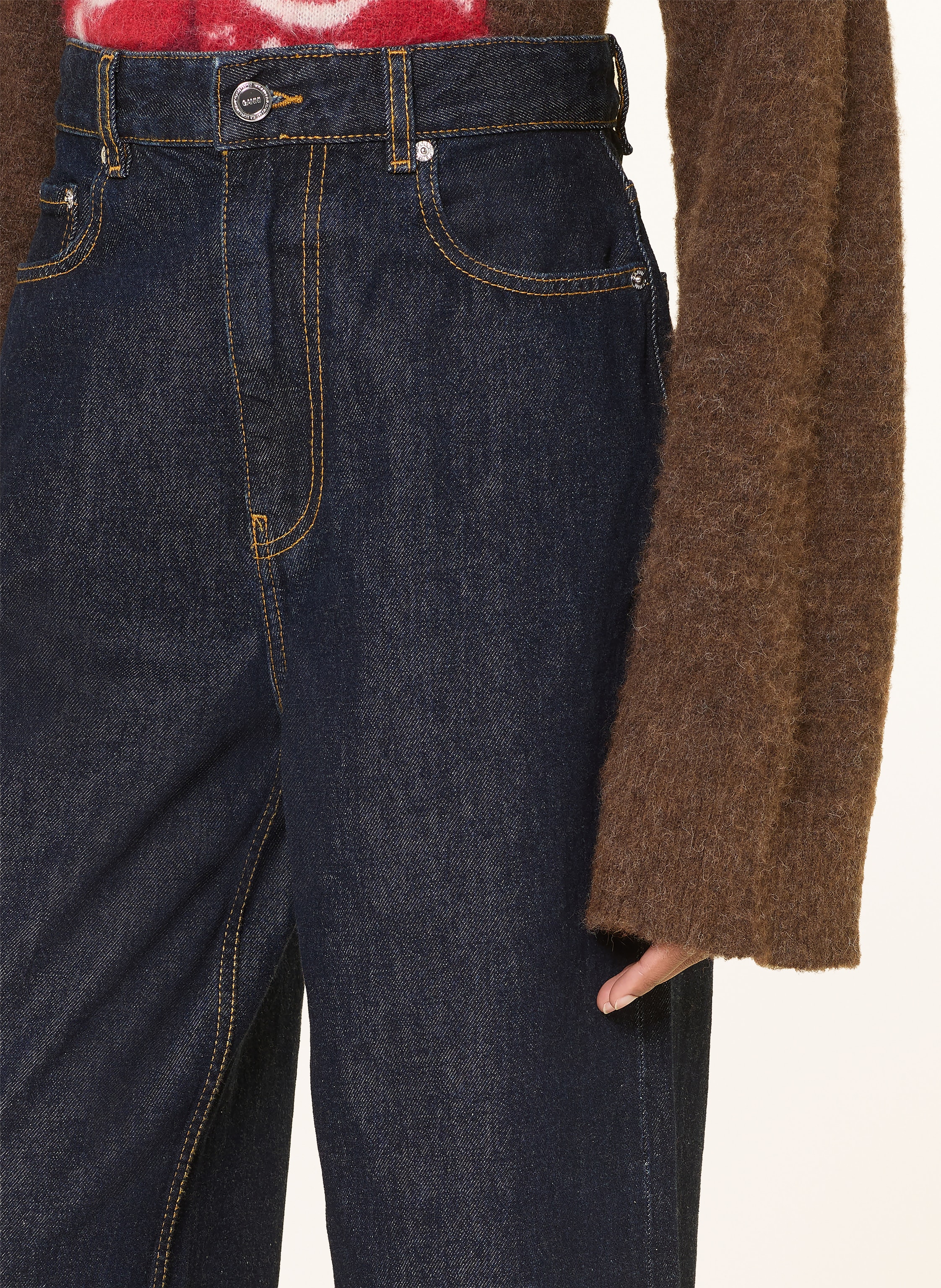 Thumbnail - Ganni Straight Jeans blau