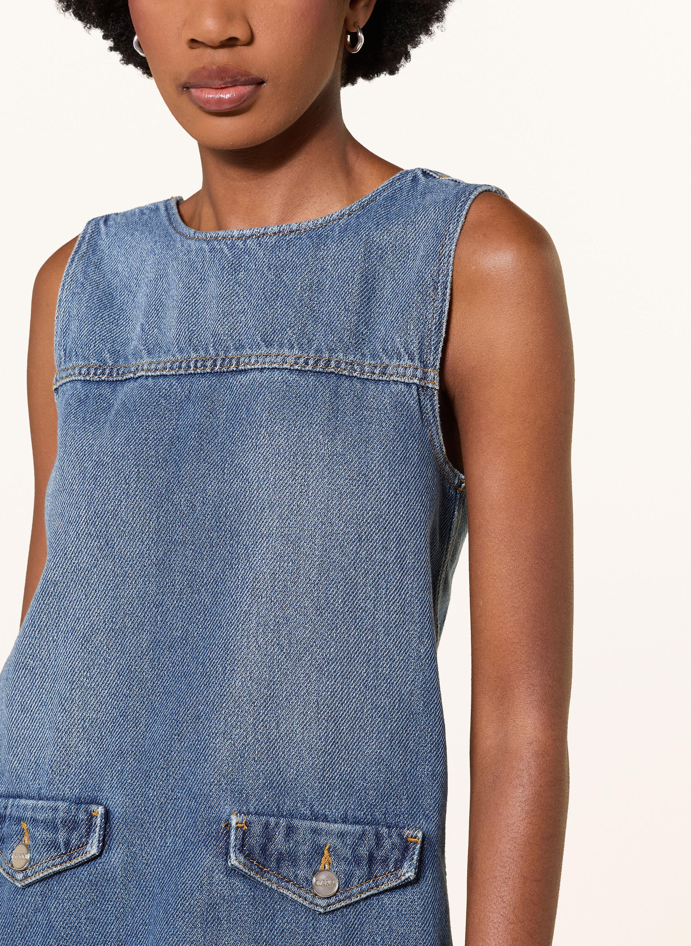 Thumbnail - Ganni Jeanskleid blau