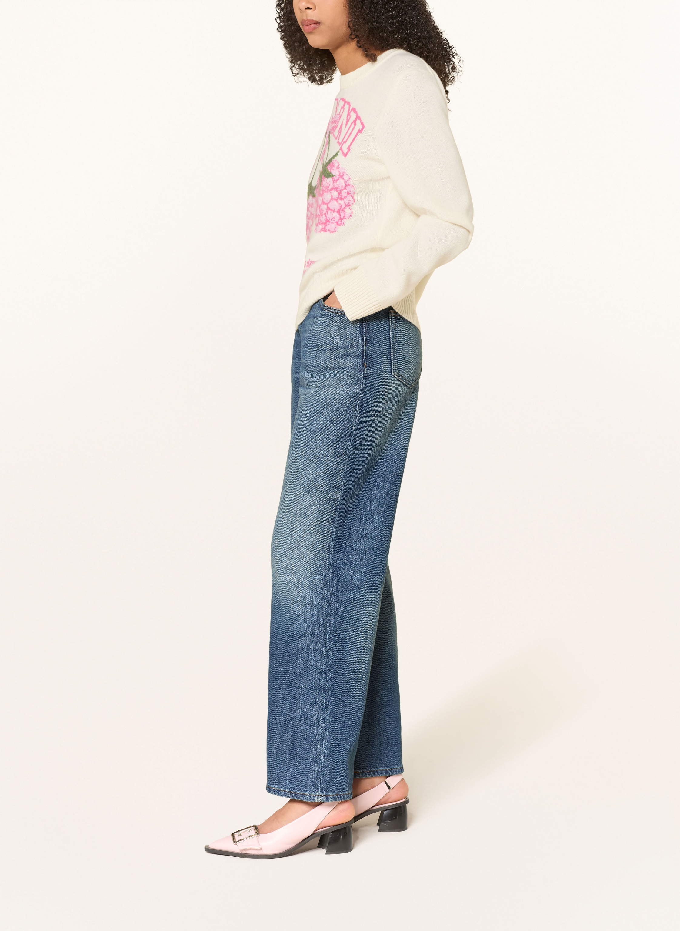 Thumbnail - Ganni Straight Jeans blau