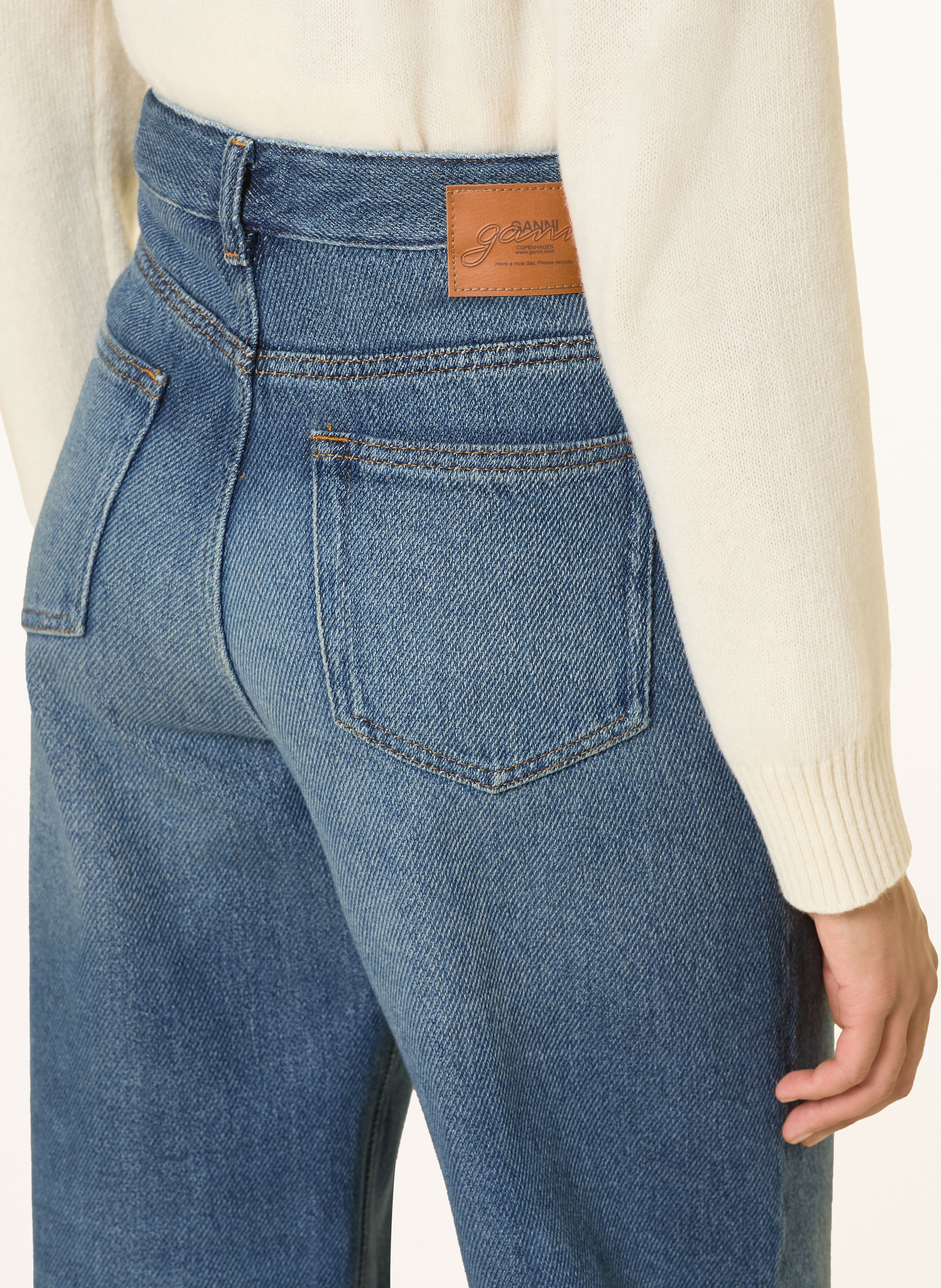 Thumbnail - Ganni Straight Jeans blau