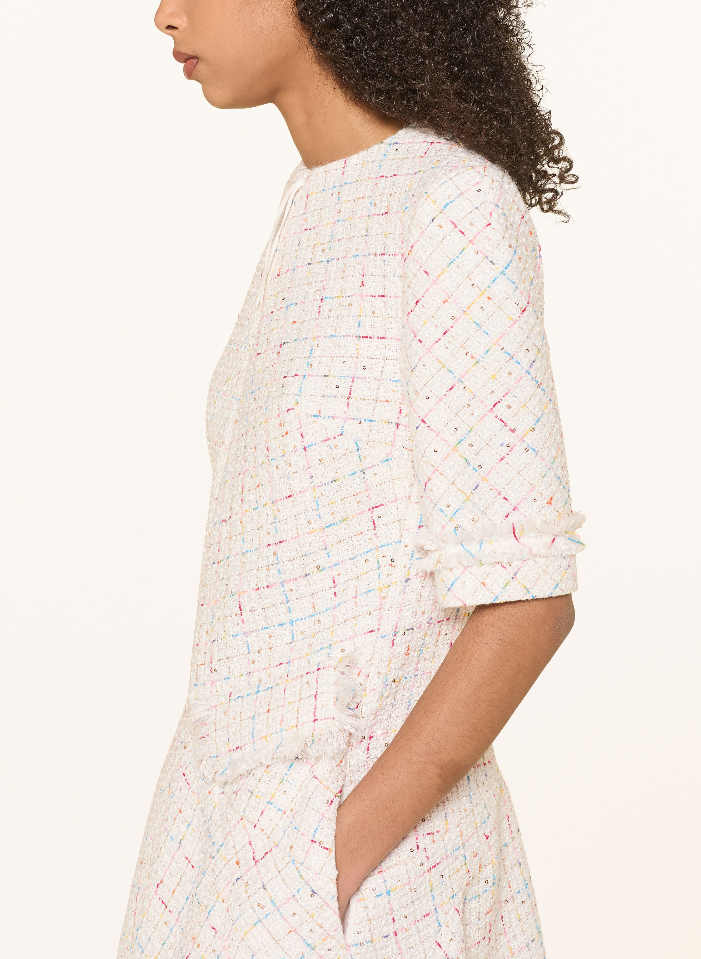 Thumbnail - Talbot Runhof Tweed-Kleid weiss