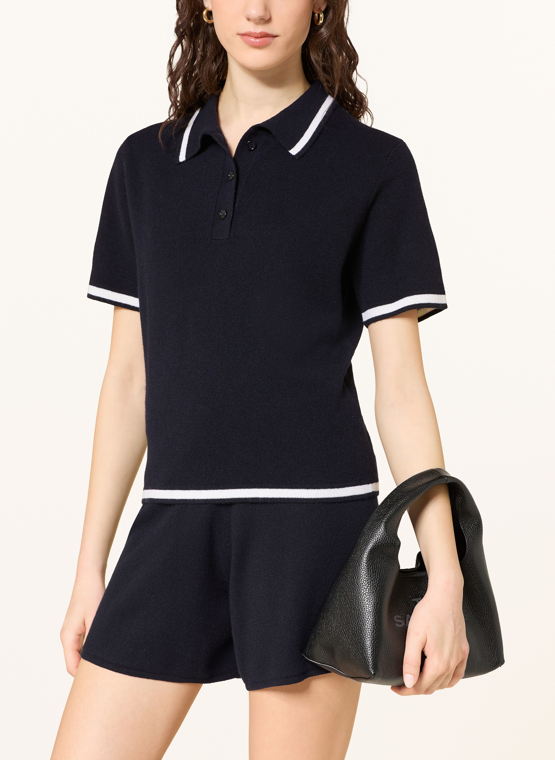 Thumbnail - Allude Strick-Poloshirt Aus Cashmere blau