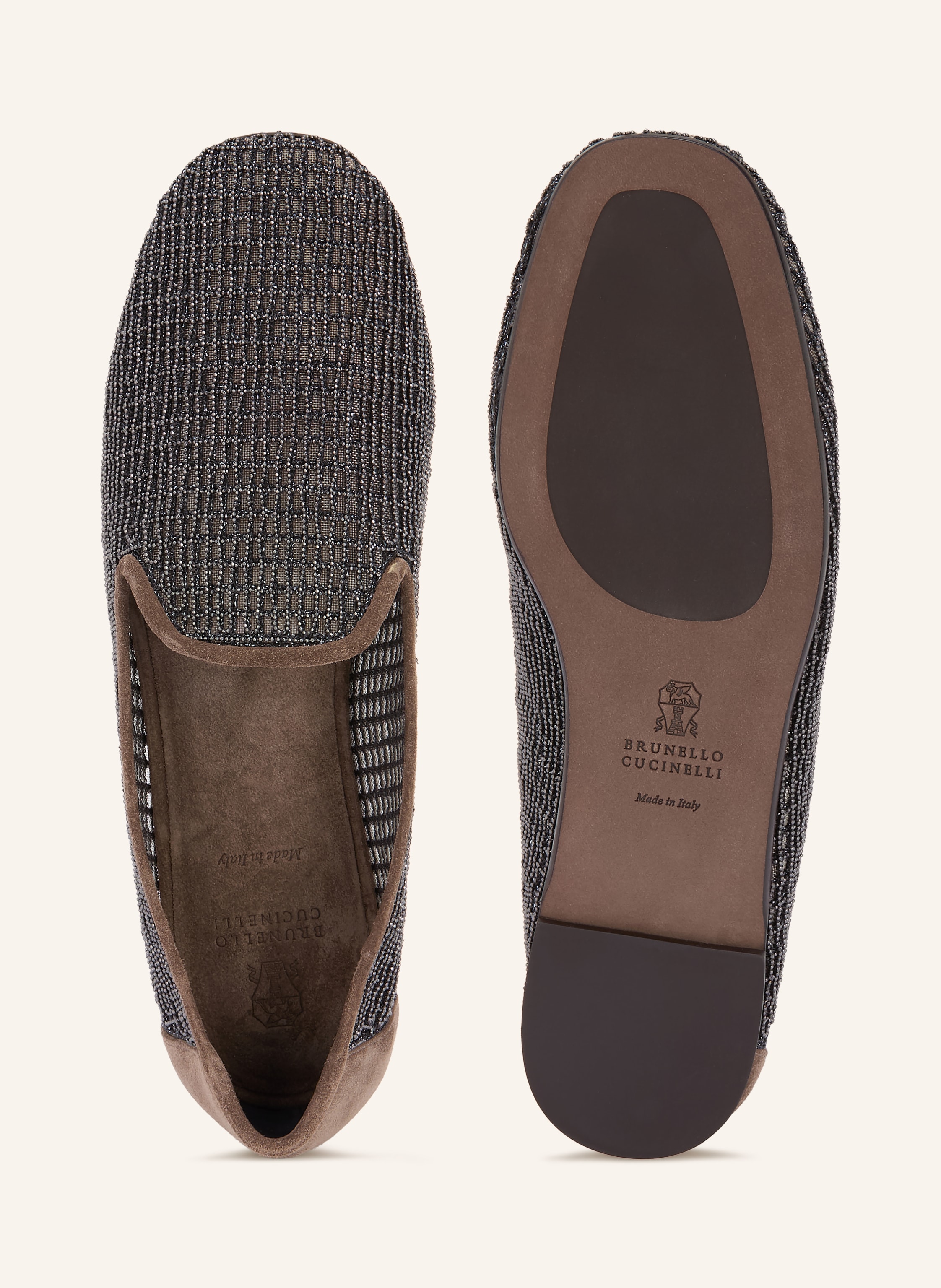 Thumbnail - Brunello Cucinelli Slipper Mit Schmucksteinen braun