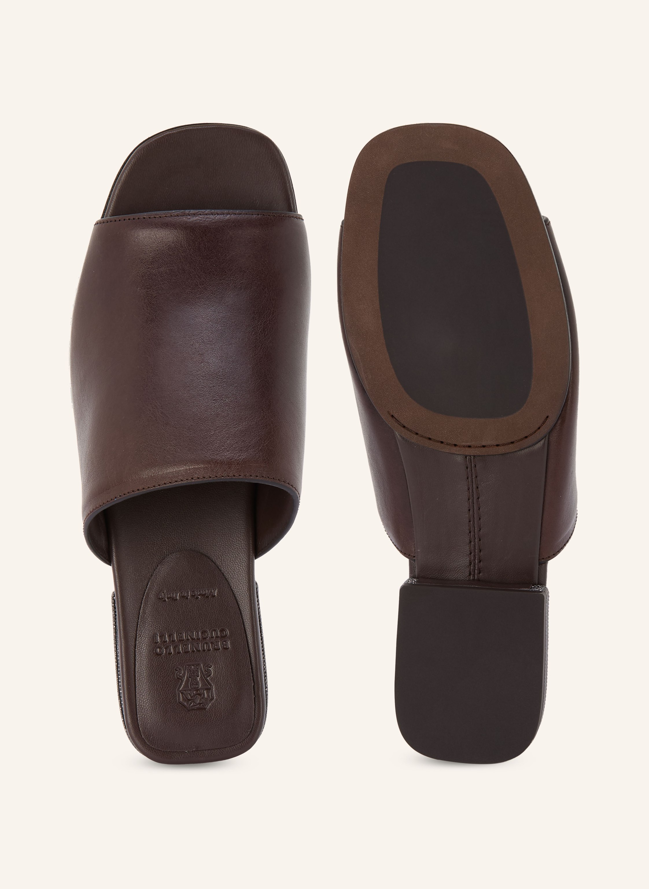 Thumbnail - Brunello Cucinelli Pantoletten Mit Schmuckperlen braun