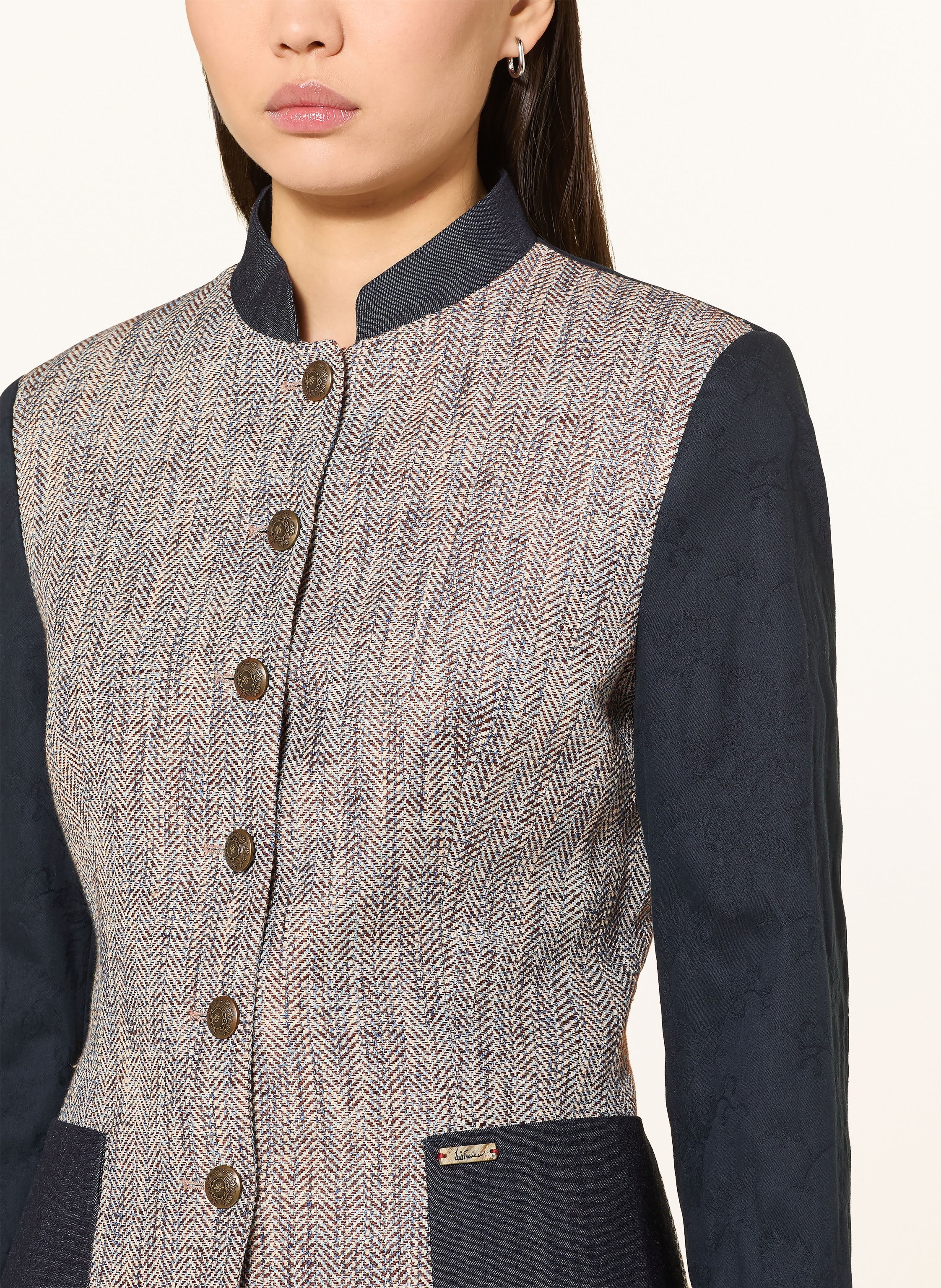 Thumbnail - Luis Trenker Blazer Lureese Im Materialmix blau