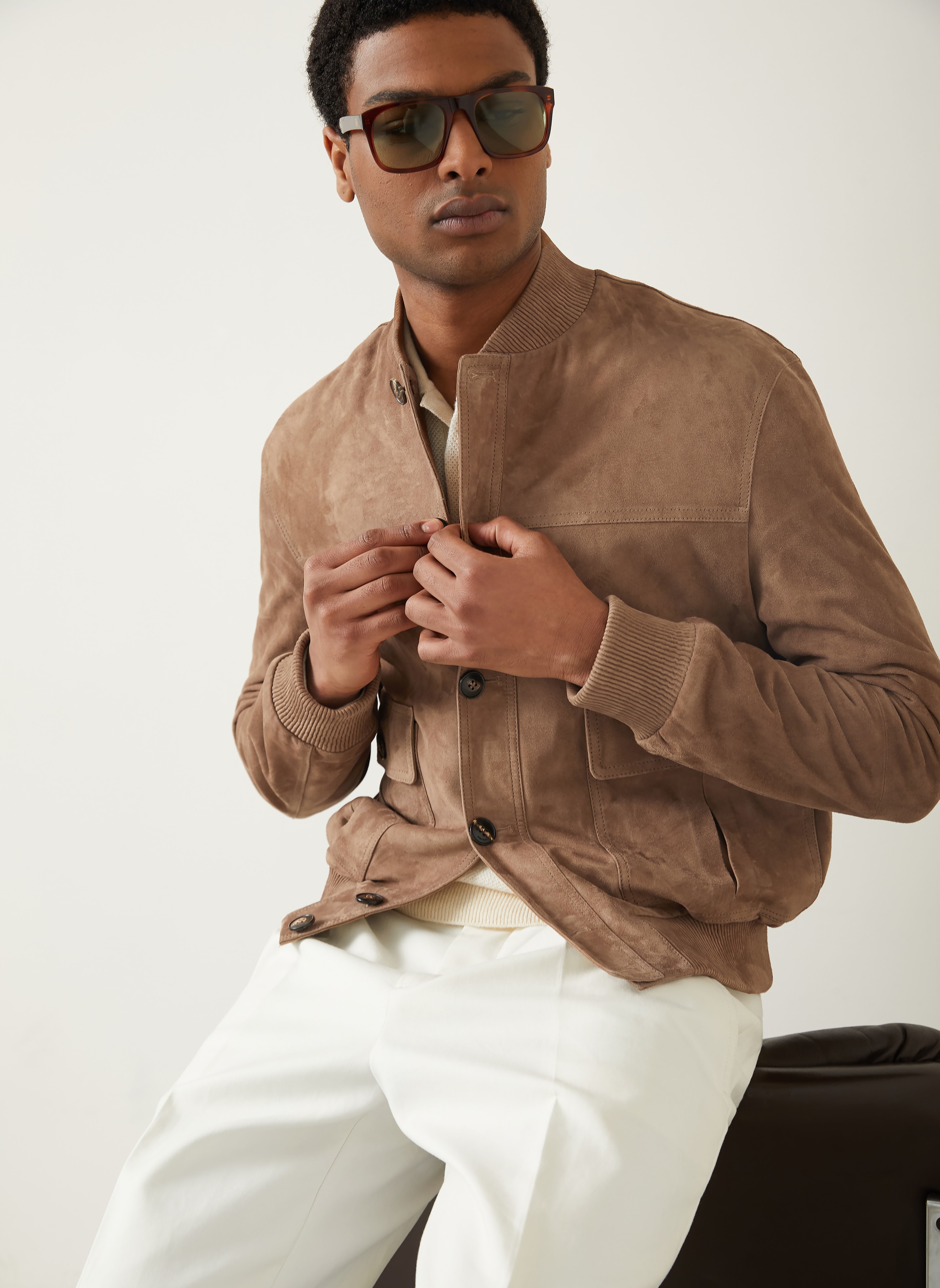 Thumbnail - Manzoni 24 Lederjacke braun