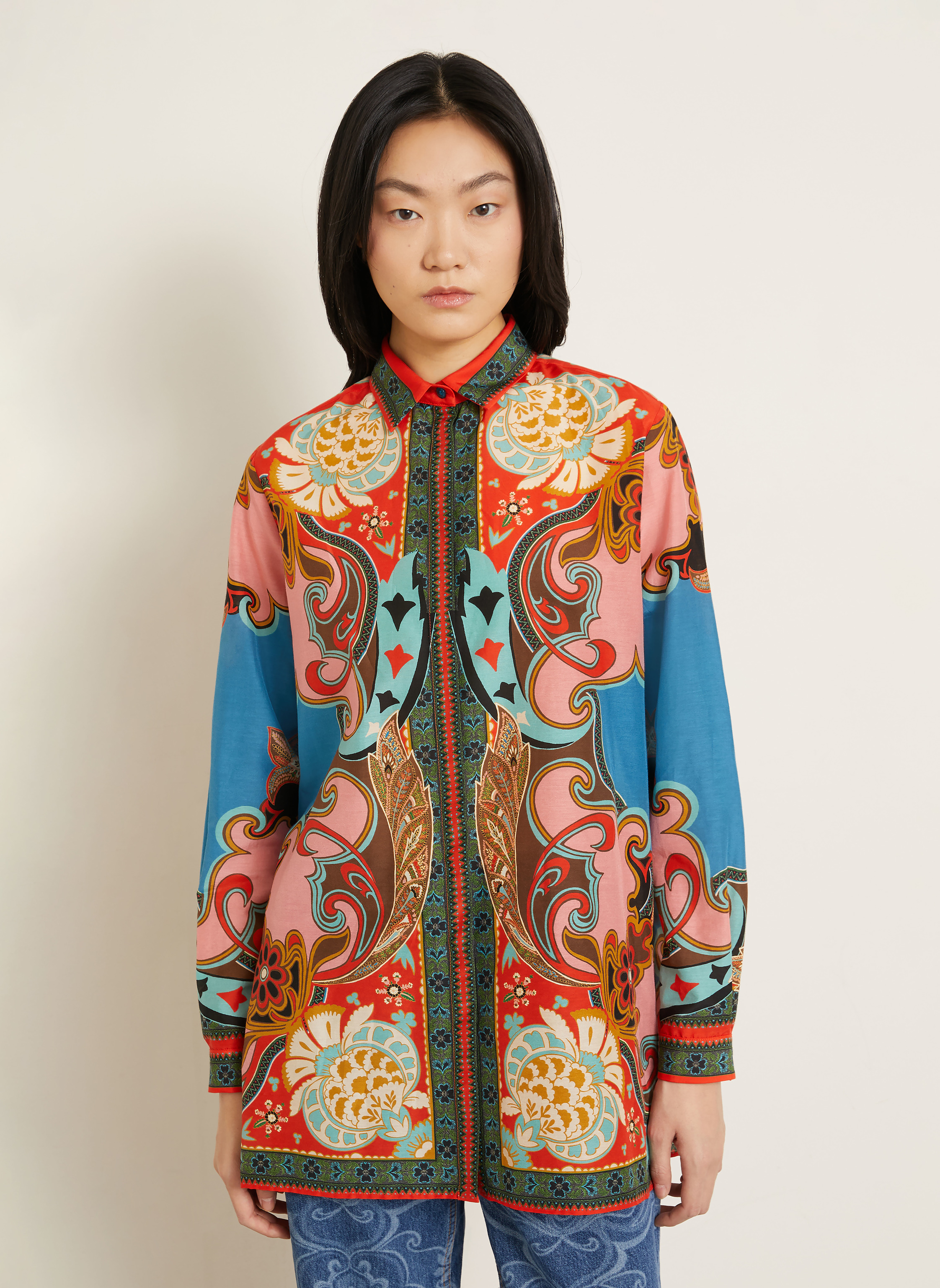 Thumbnail - Etro Hemdbluse Mit Seide rot