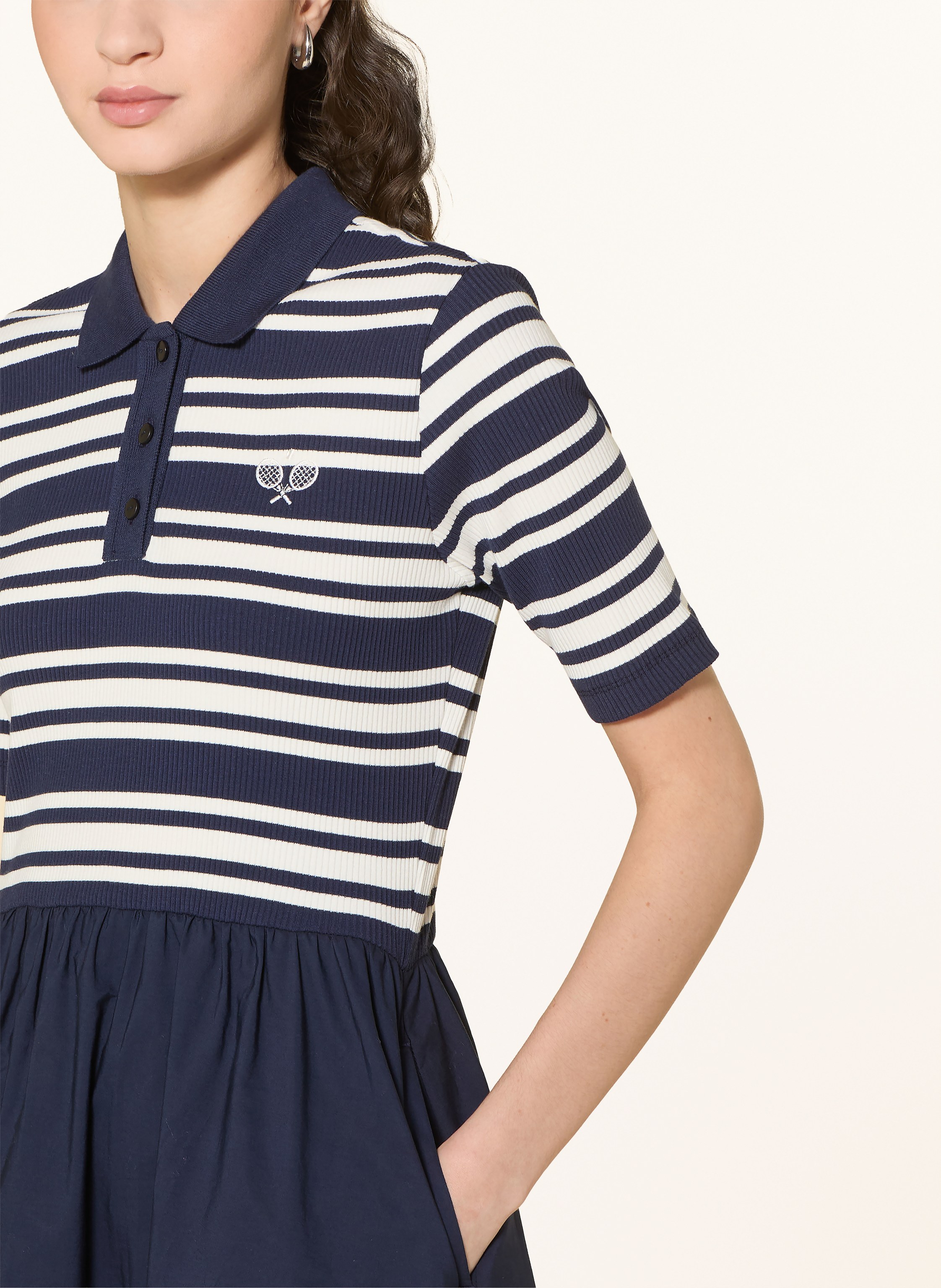 Thumbnail - Smith & Soul Strick-Polokleid Im Materialmix blau