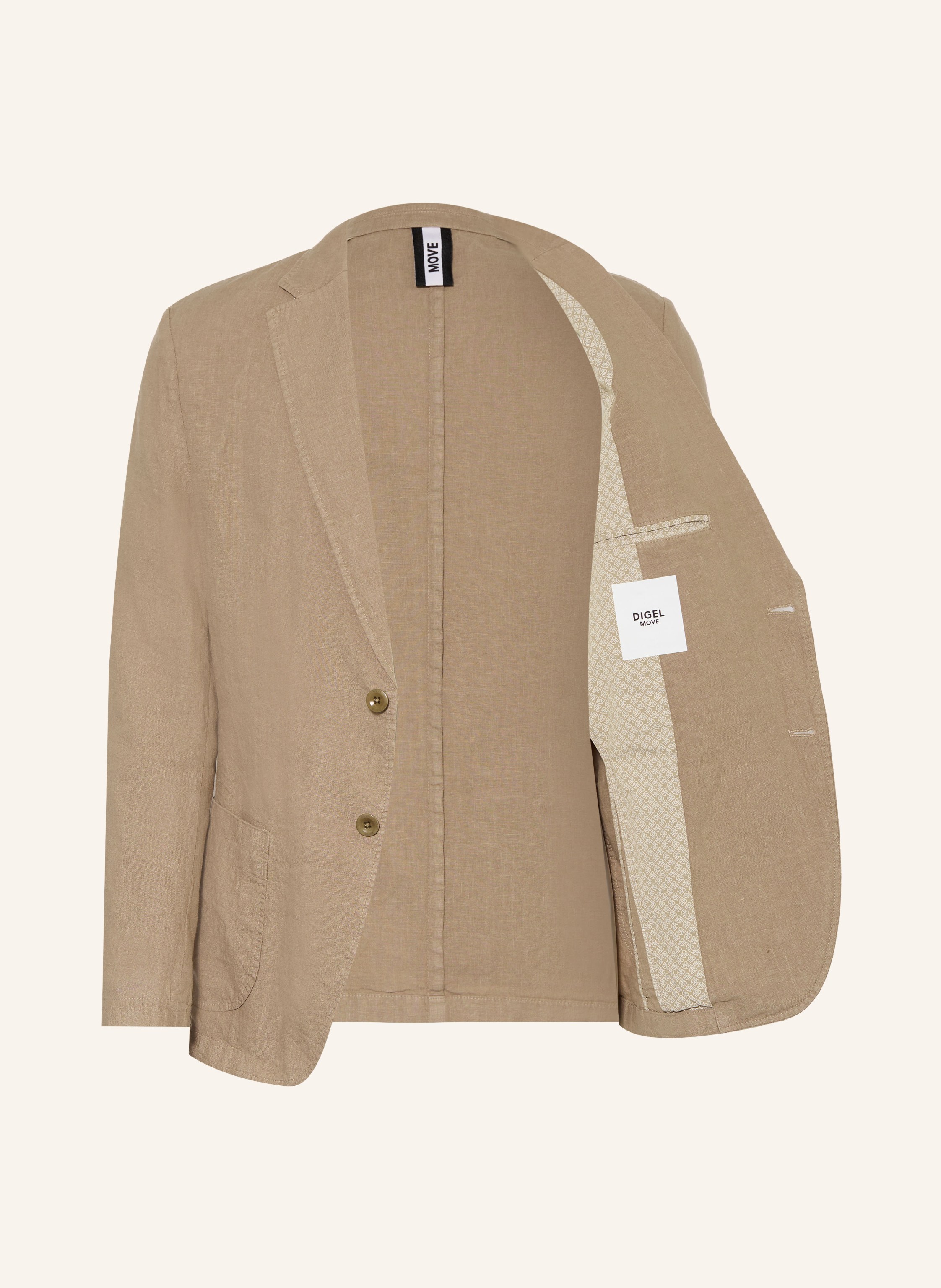 Thumbnail - Digel Move Anzugsakko Brady Modern Fit Aus Leinen beige