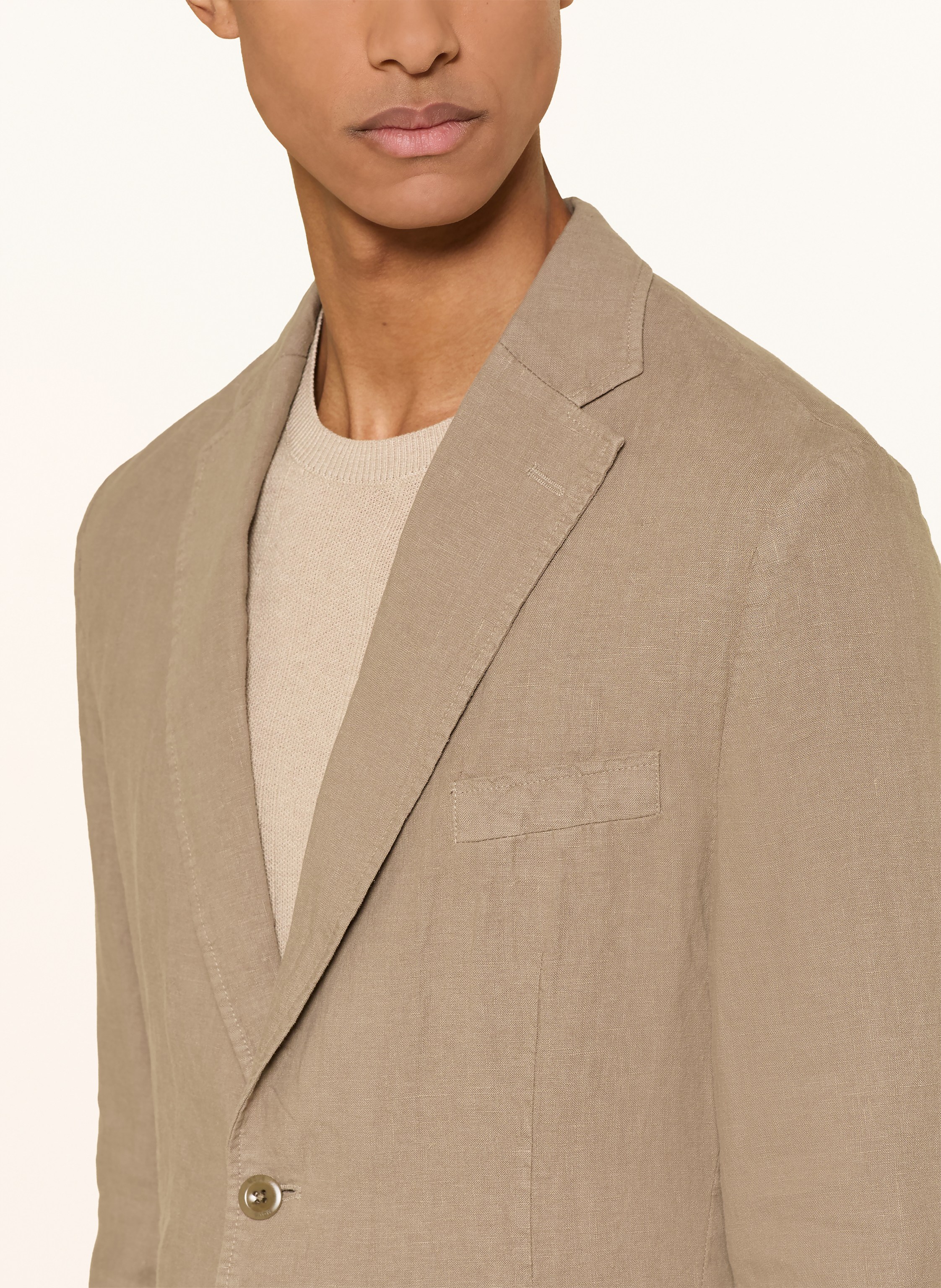 Thumbnail - Digel Move Anzugsakko Brady Modern Fit Aus Leinen beige