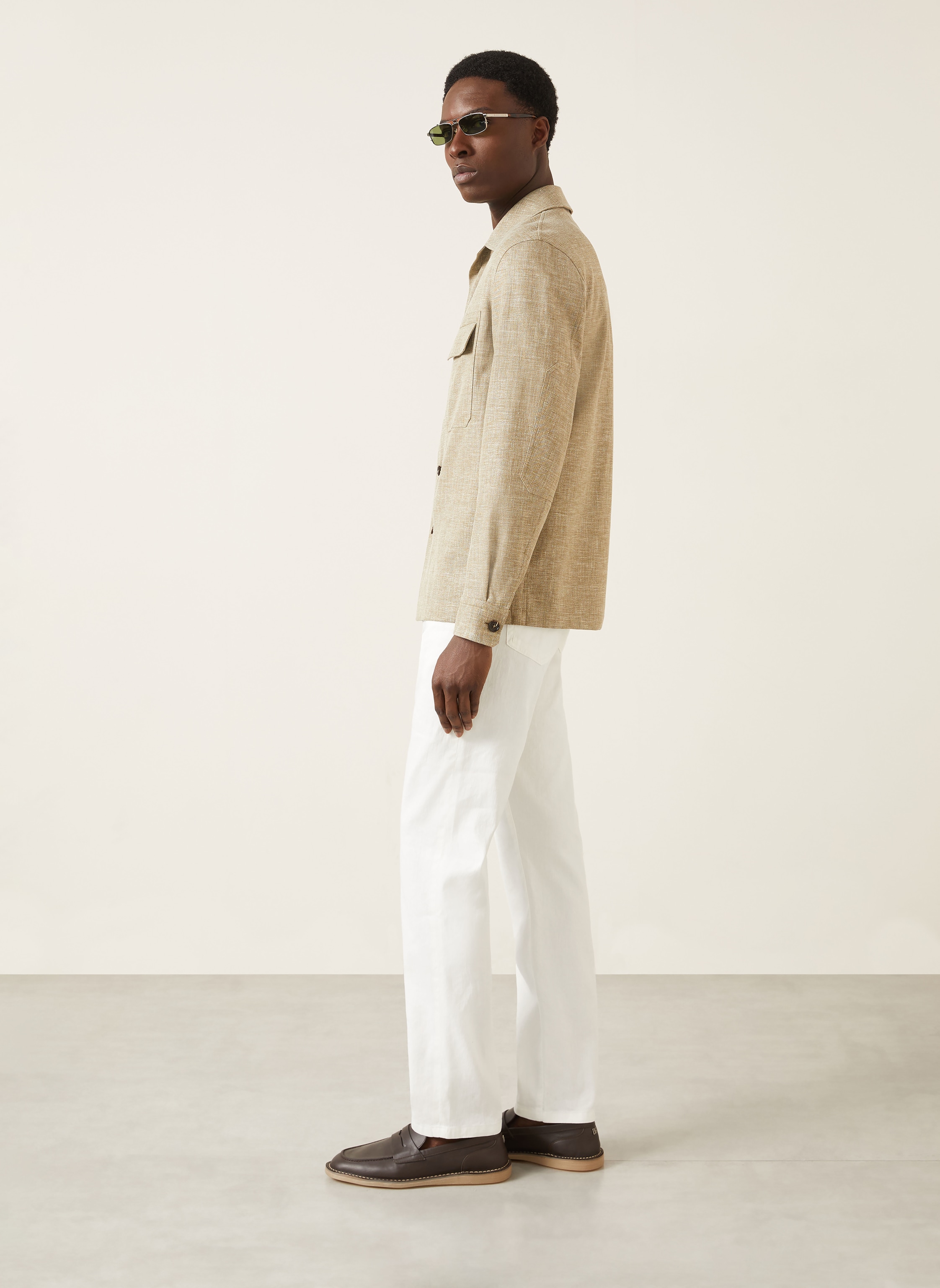 Thumbnail - Zegna Hose Slim Fit Mit Leinen weiss