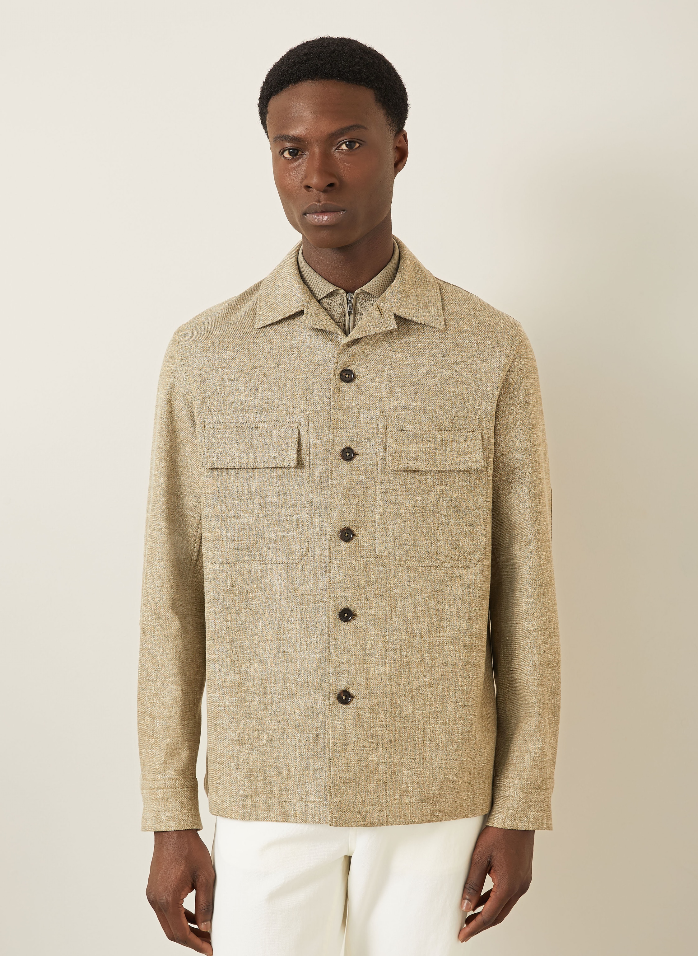 Thumbnail - Zegna Overjacket Mit Leinen gruen