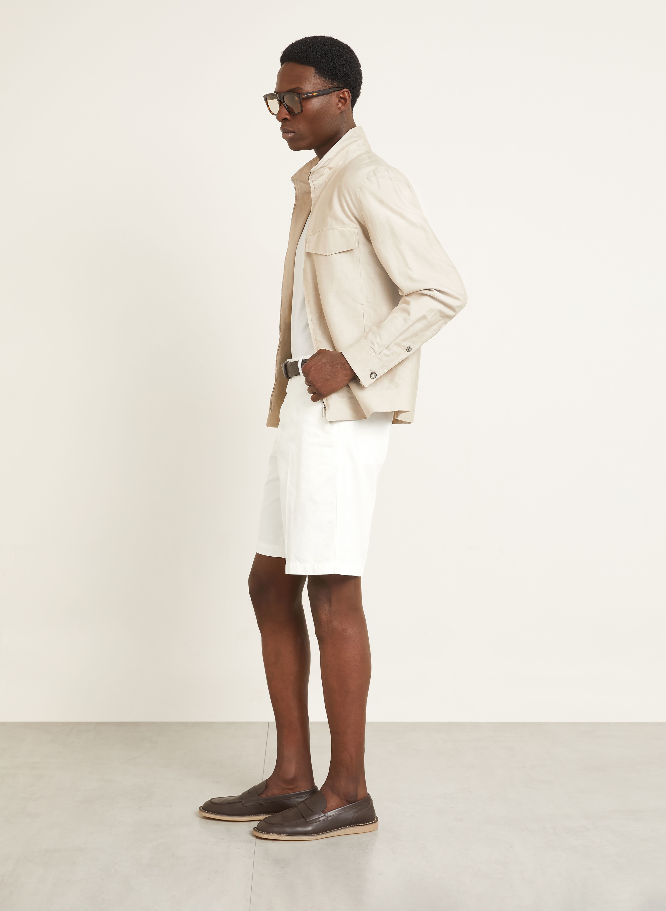 Thumbnail - Zegna Shorts Mit Leinen weiss