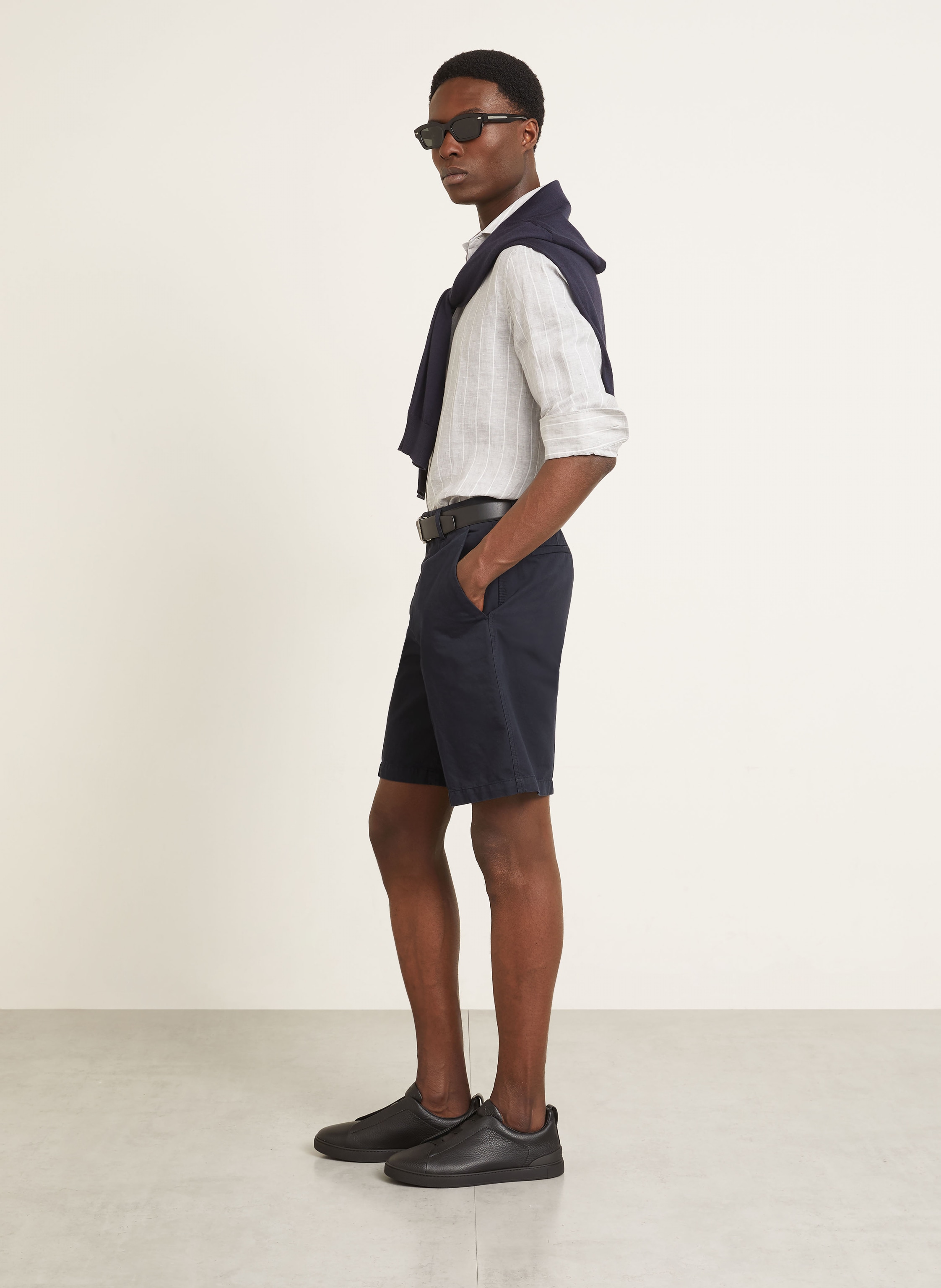 Thumbnail - Zegna Shorts Mit Leinen blau