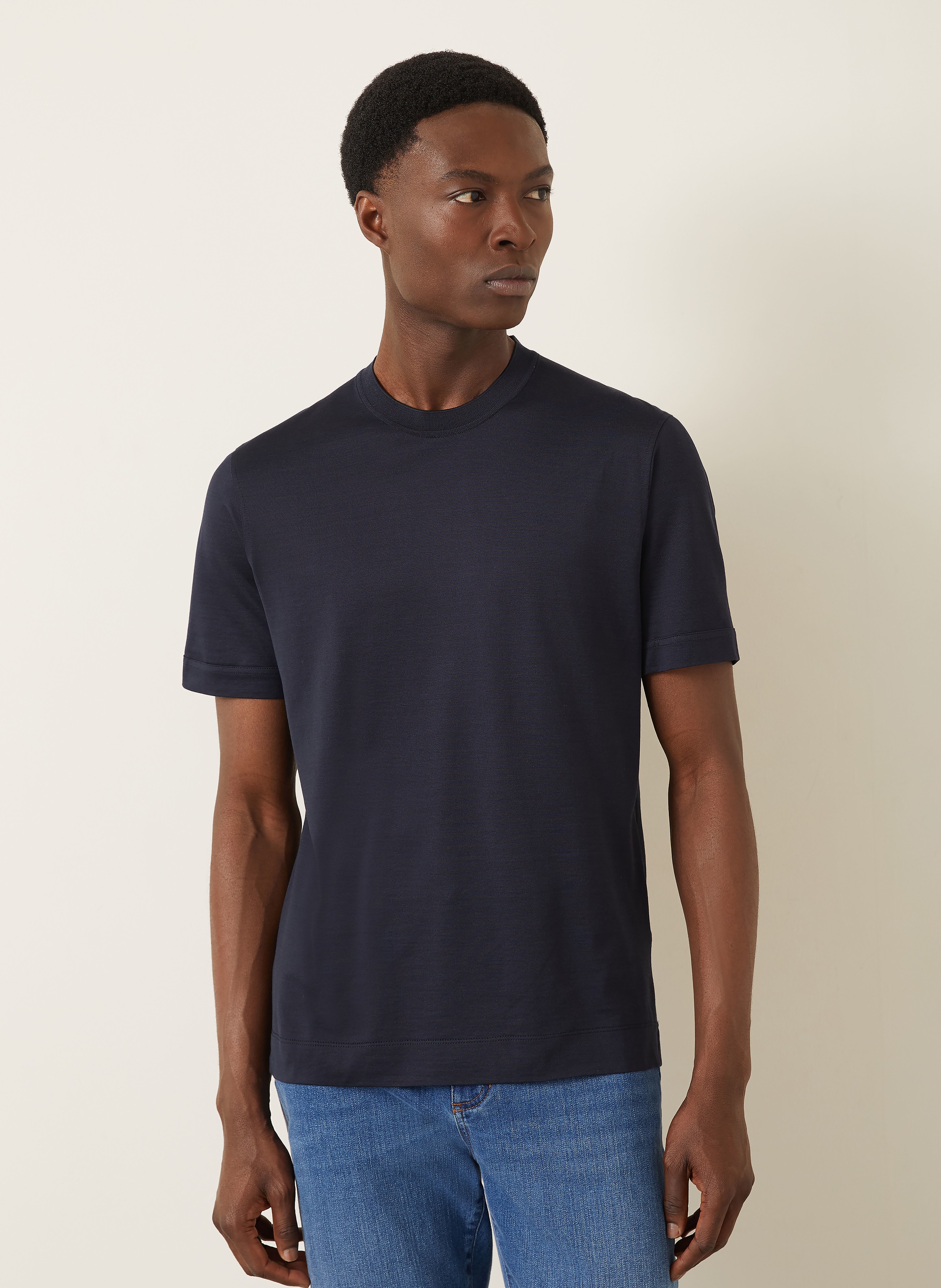 Thumbnail - Zegna T-Shirt Mit Seide blau