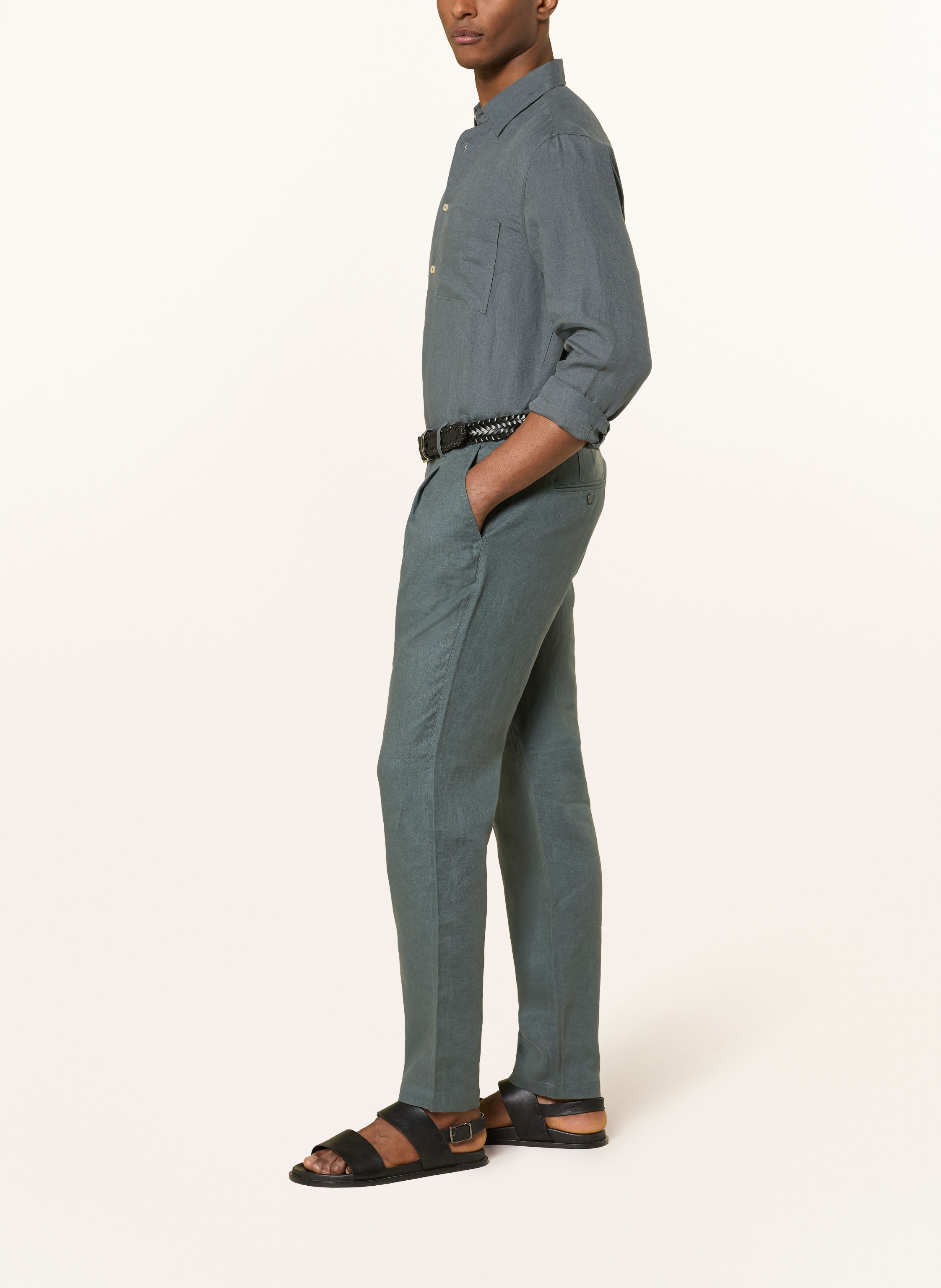 Thumbnail - Marc O'polo Leinenchino Tapered Fit gruen