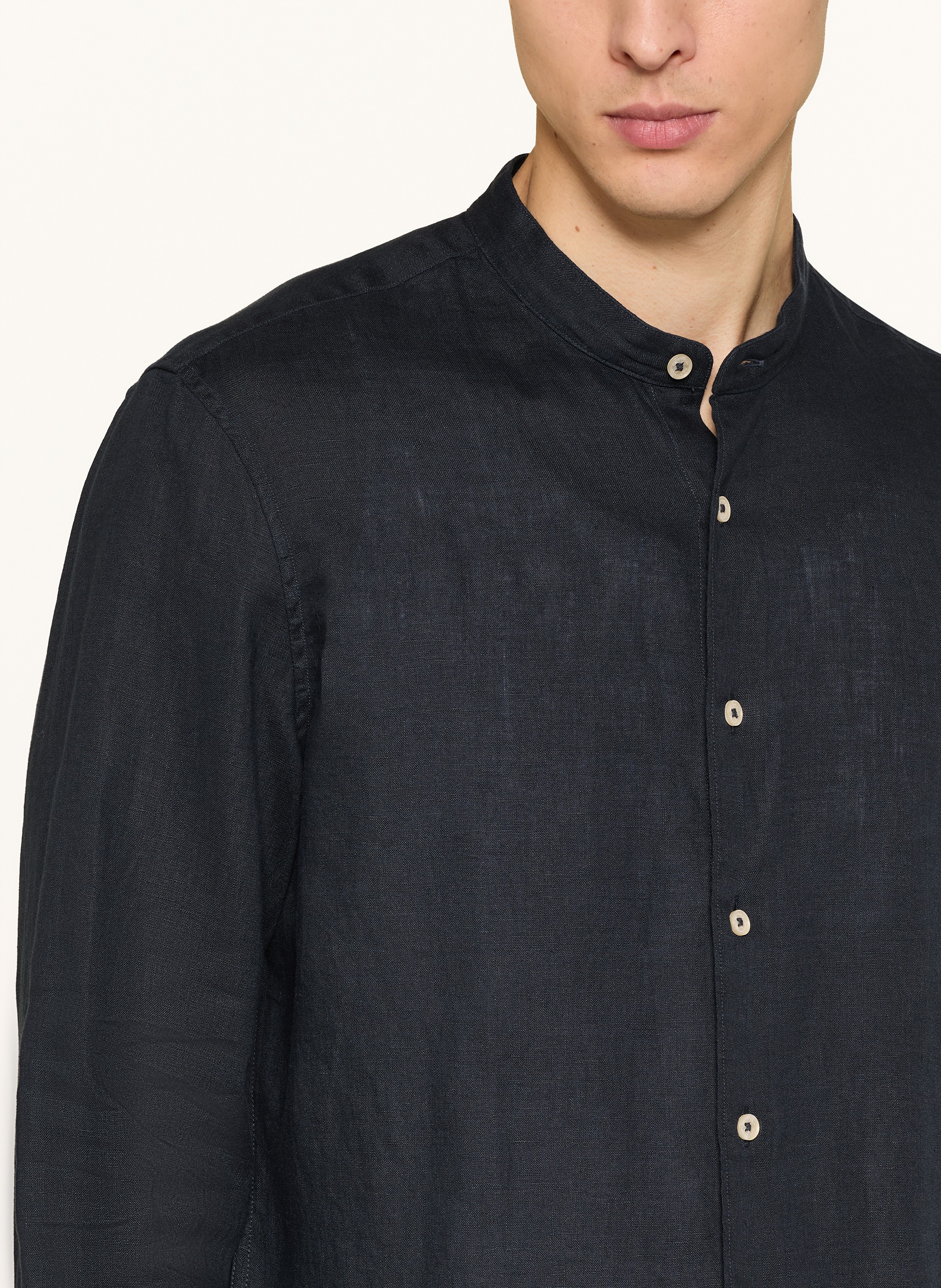 Thumbnail - Marc O'polo Leinenhemd Regular Fit Mit Stehkragen blau