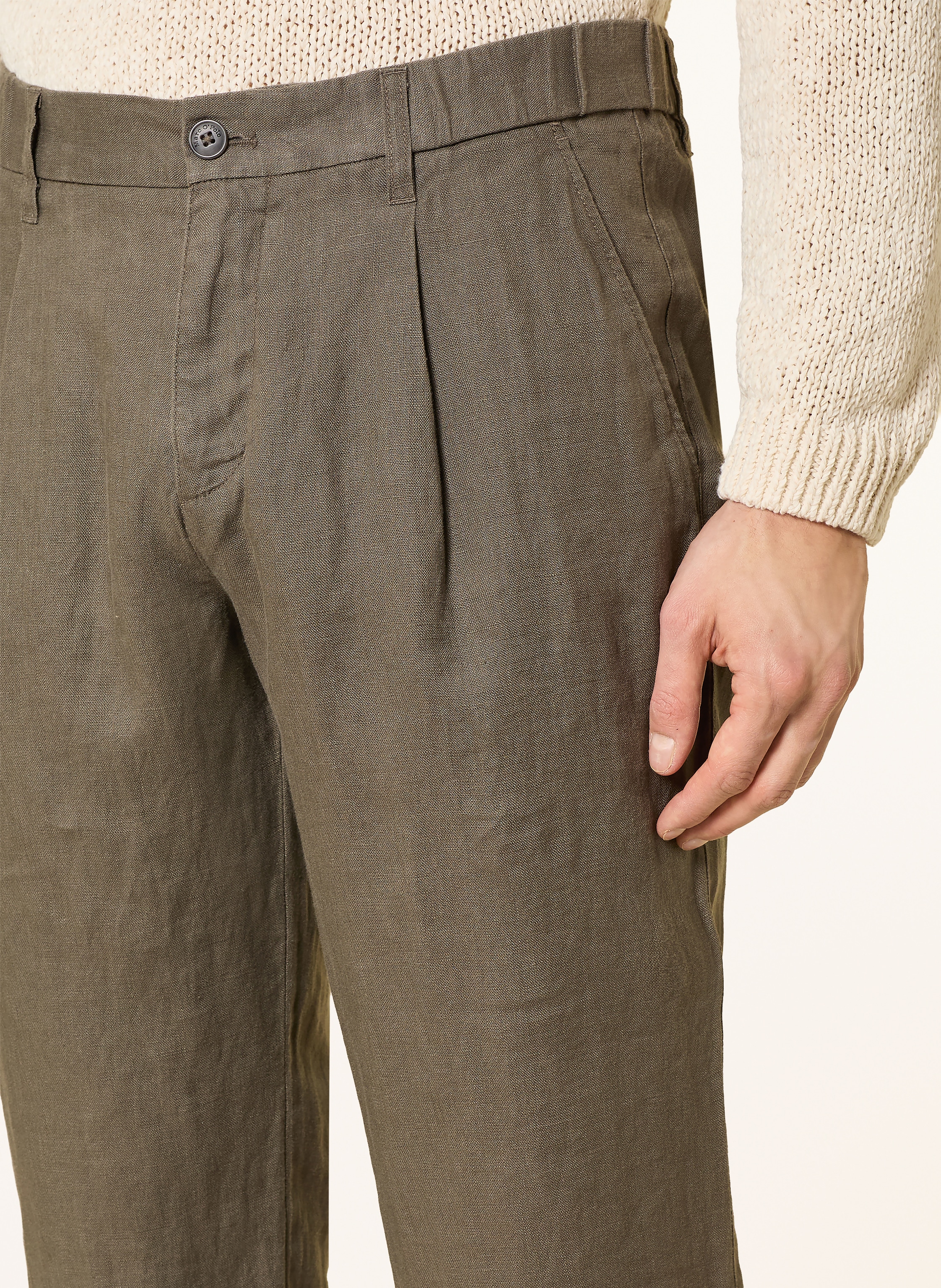 Thumbnail - Marc O'polo Leinenchino Osby Tapered Fit braun