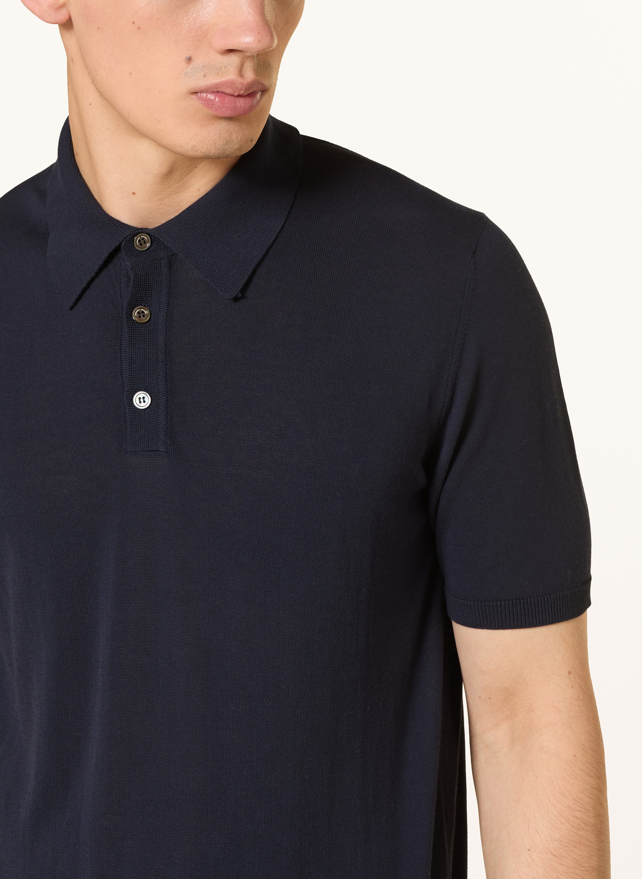 Thumbnail - Roberto Collina Strick-Poloshirt blau