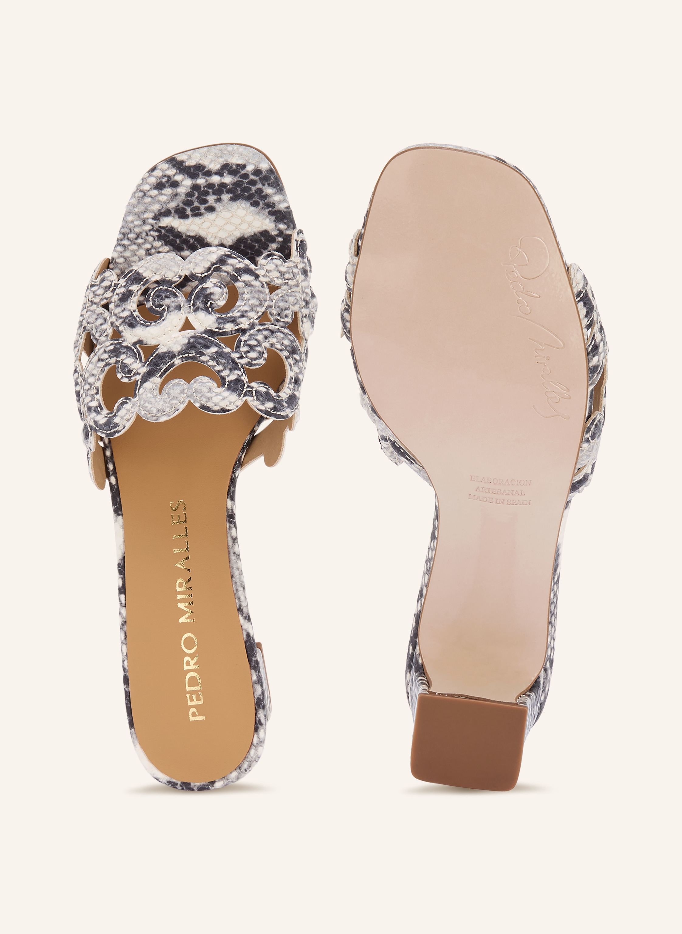 Thumbnail - Pedro Miralles Mules Pyton Mate beige