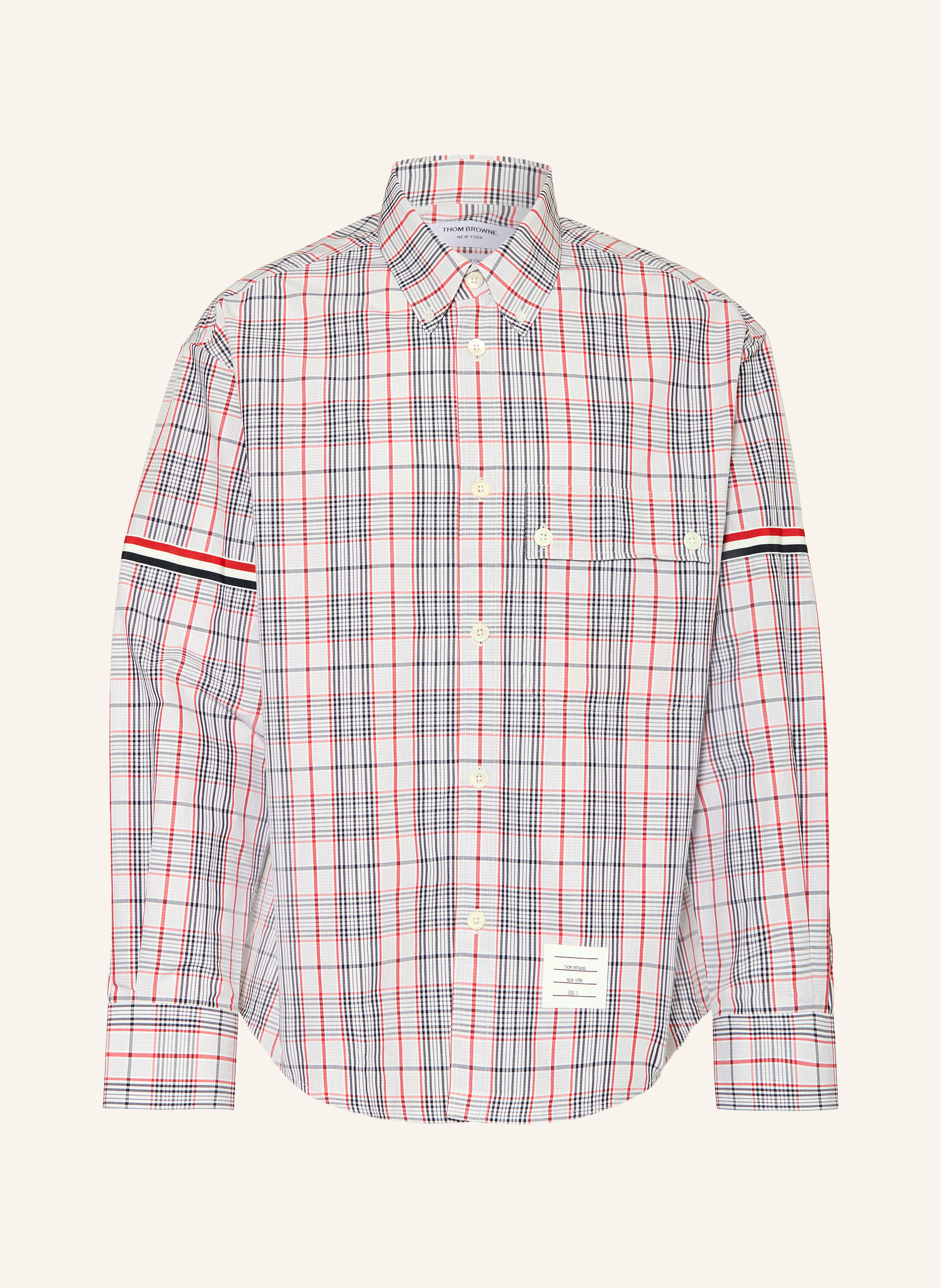 Thom Browne Thom Browne. Hemd Comfort Fit rot in HELLGRAU / ROT / SCHWARZ