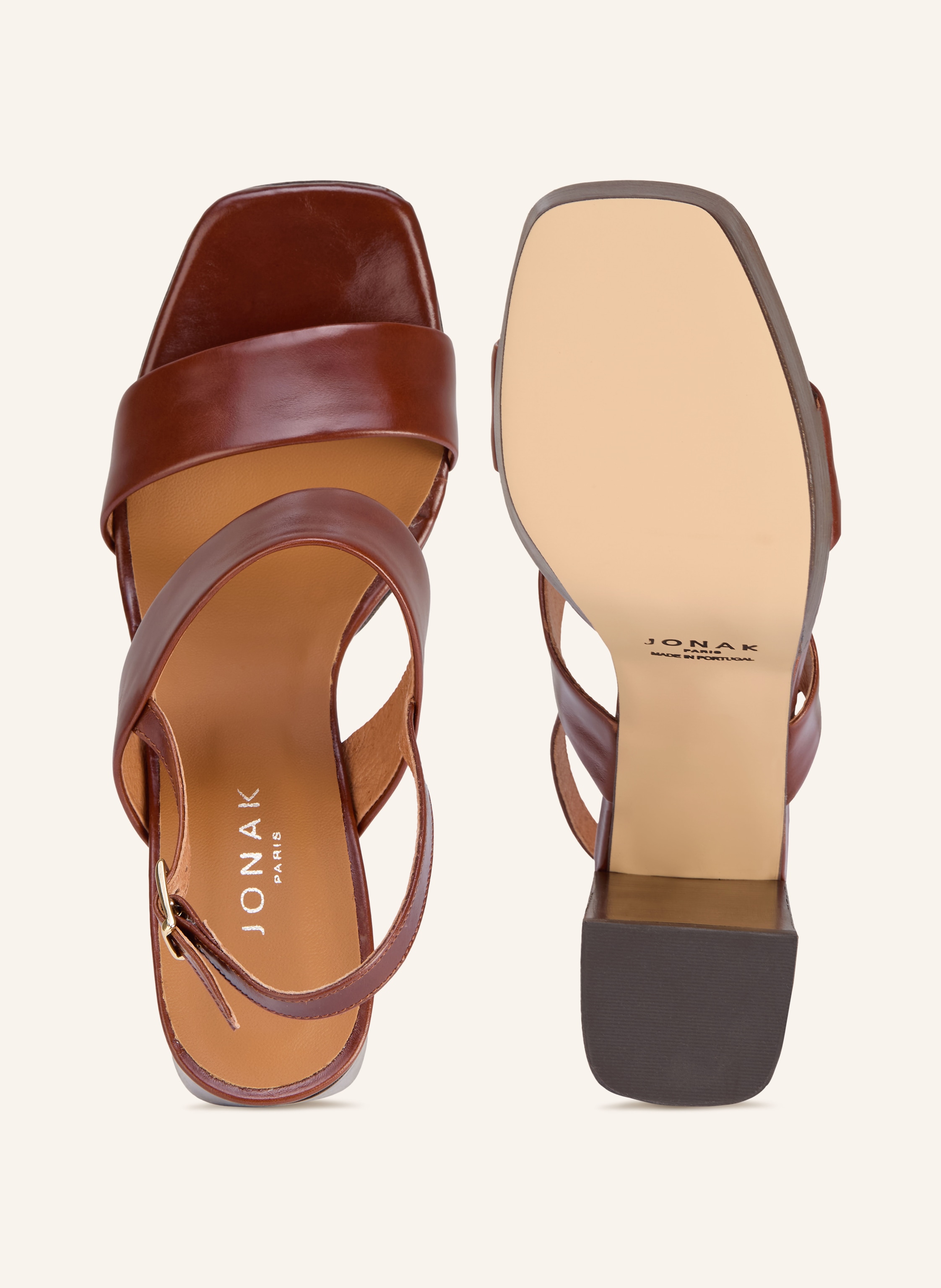 Thumbnail - Jonak Plateau-Sandaletten Verde braun