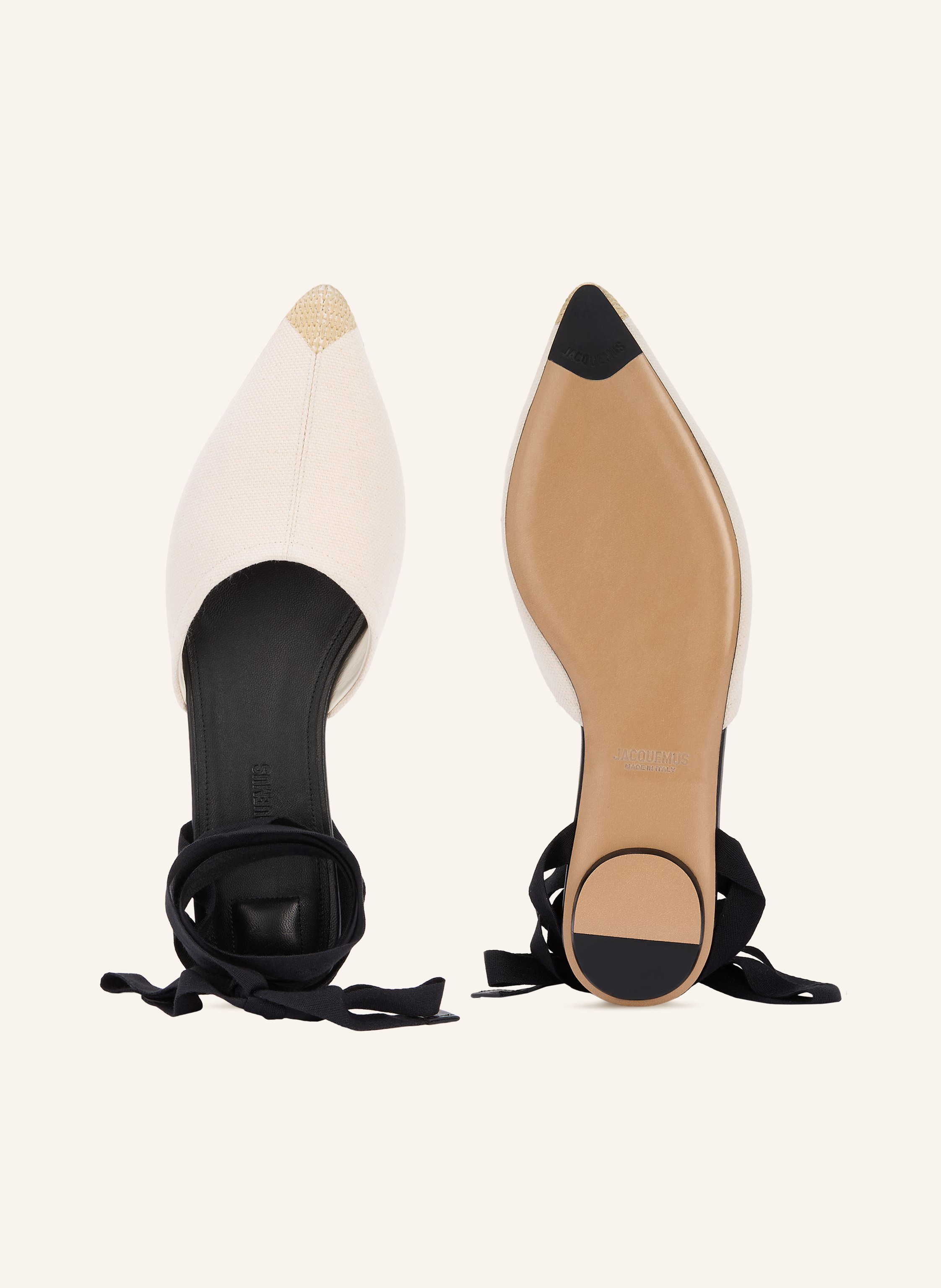 Thumbnail - Jacquemus Slingballerinas Les Sandales Espadrilles beige