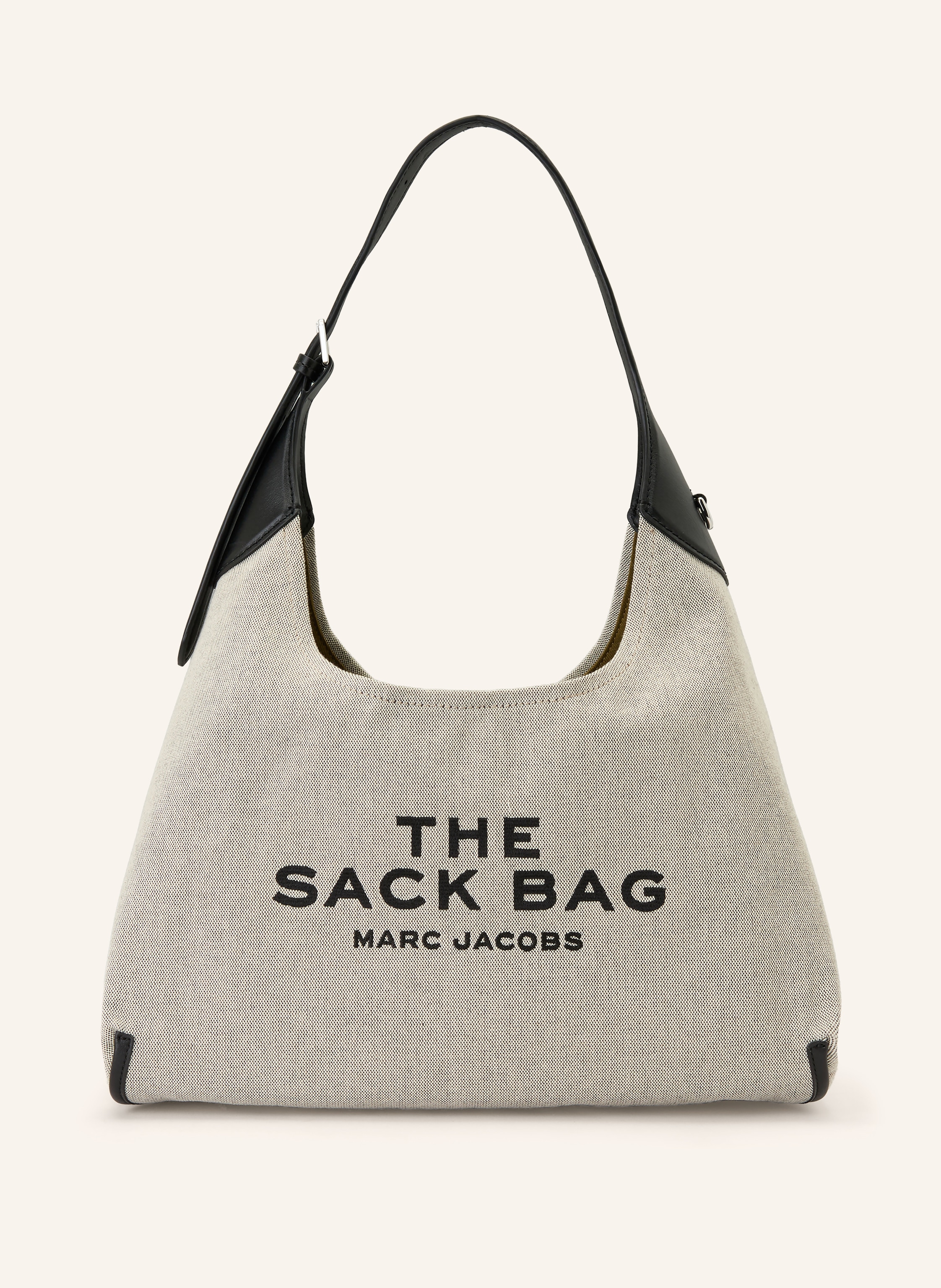Marc Jacobs Ein Innenfach mit Reißverschluss. Längenverstellbarer Schulterriemen. Karabinerverschluss. Innen ein Hauptfach. Label-Stitching. Glattleder. Textil. Bicolor-Design. Lederdetails in beige / silber / schwarz