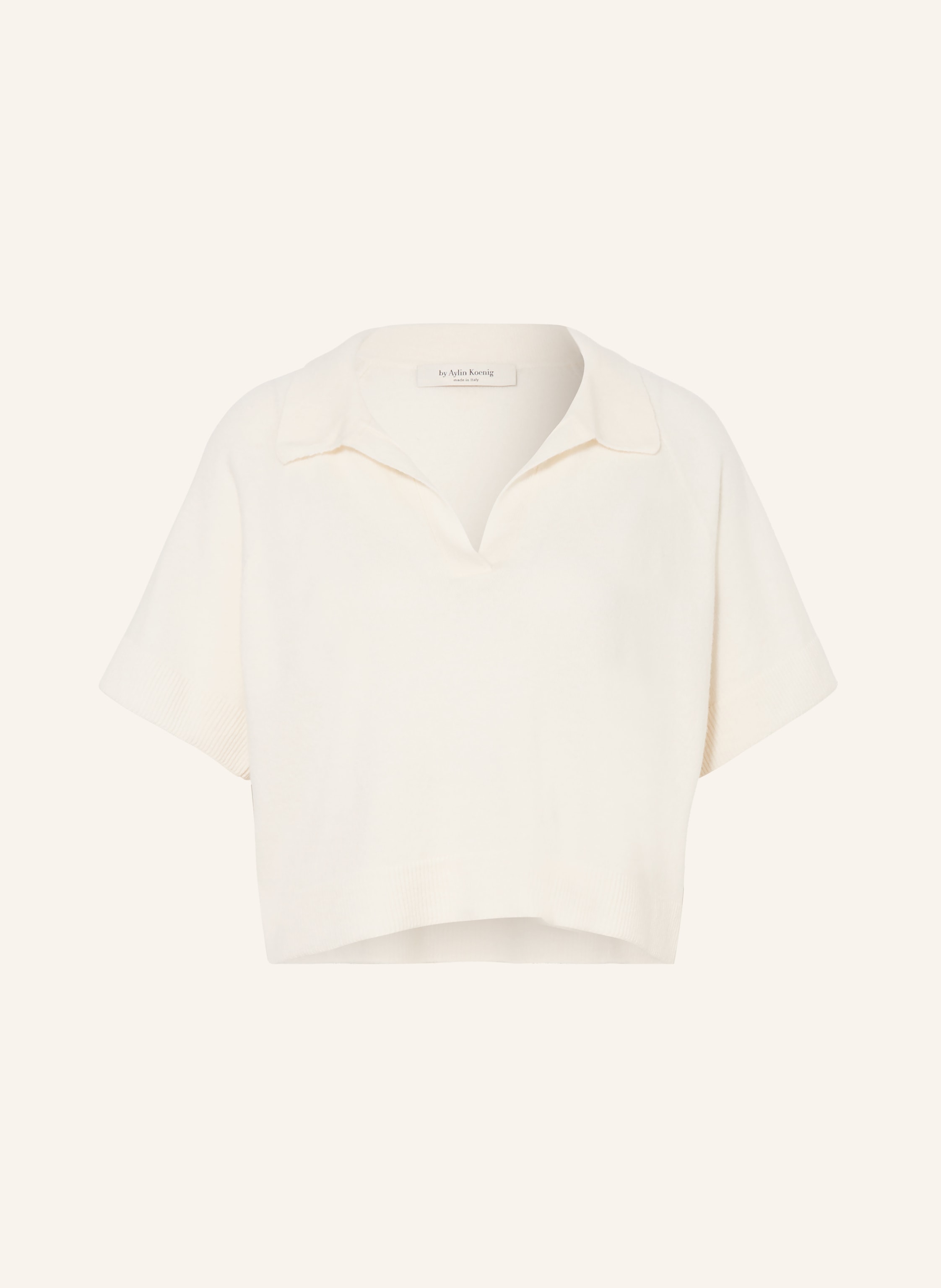 By Aylin Koenig Strick-Poloshirt Erika Aus Merinowolle Mit Cashmere weiss