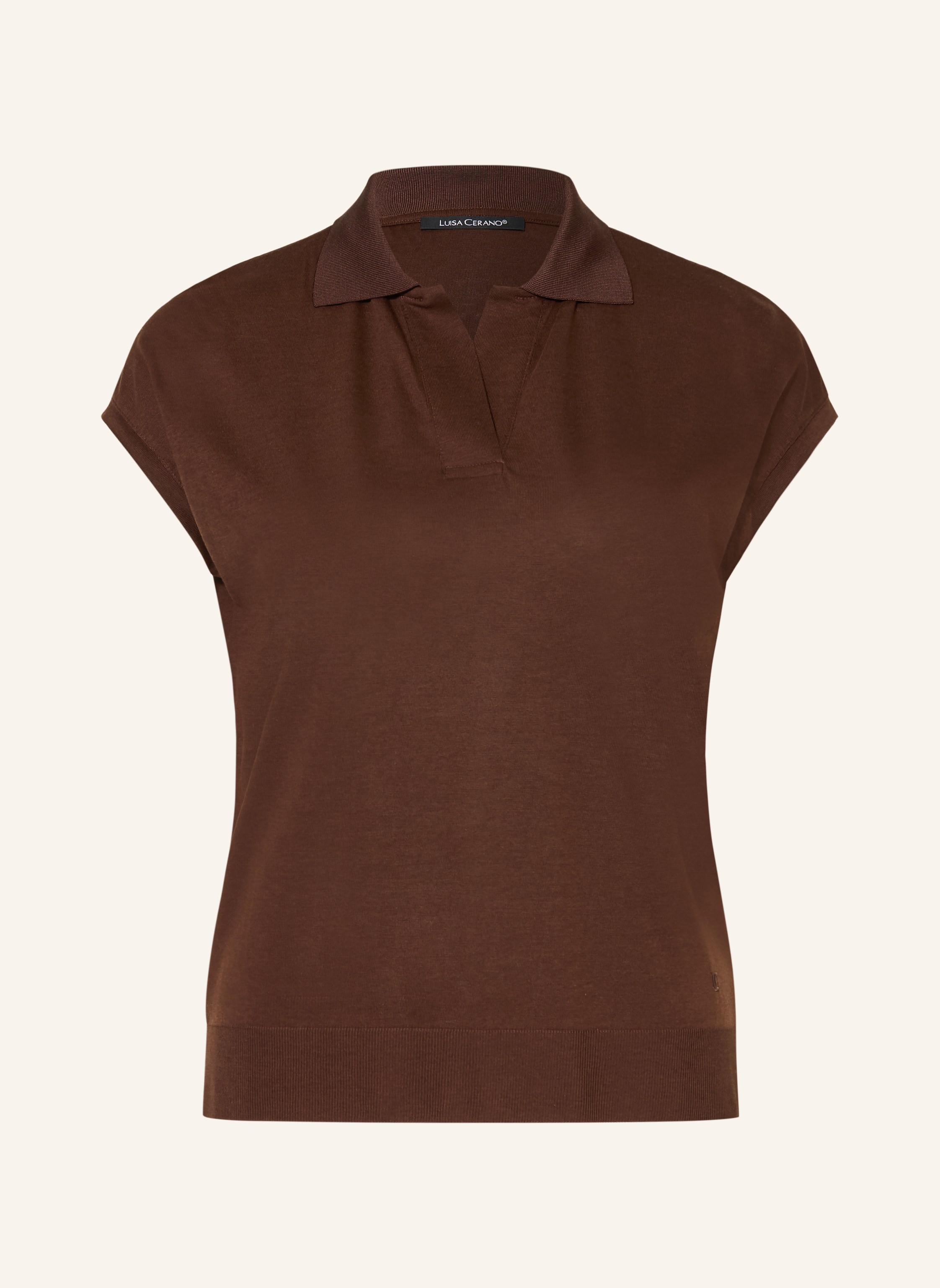 Luisa Cerano Jersey-Poloshirt braun