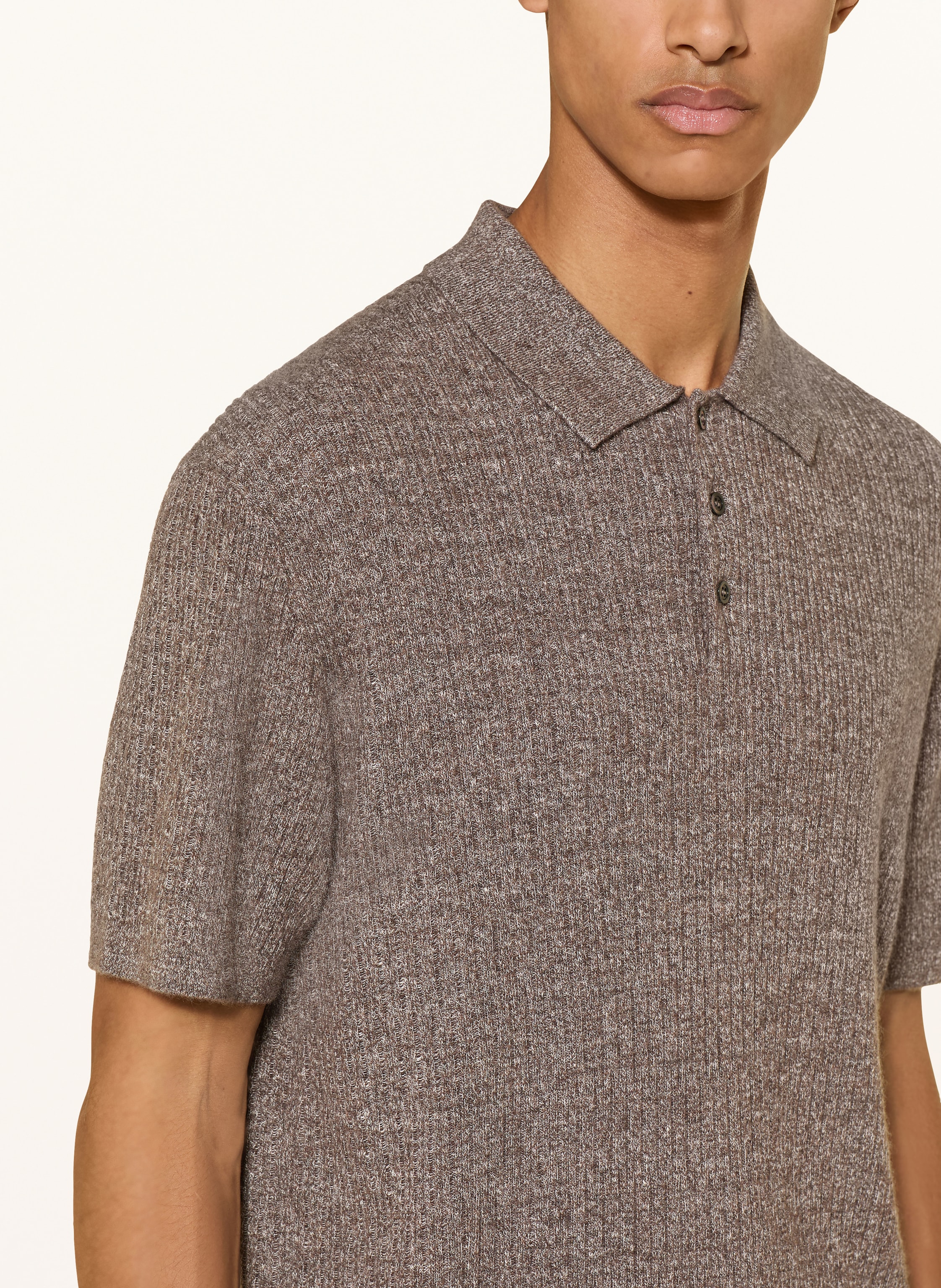 Thumbnail - Cos Strick-Poloshirt Mit Seide Und Leinen braun