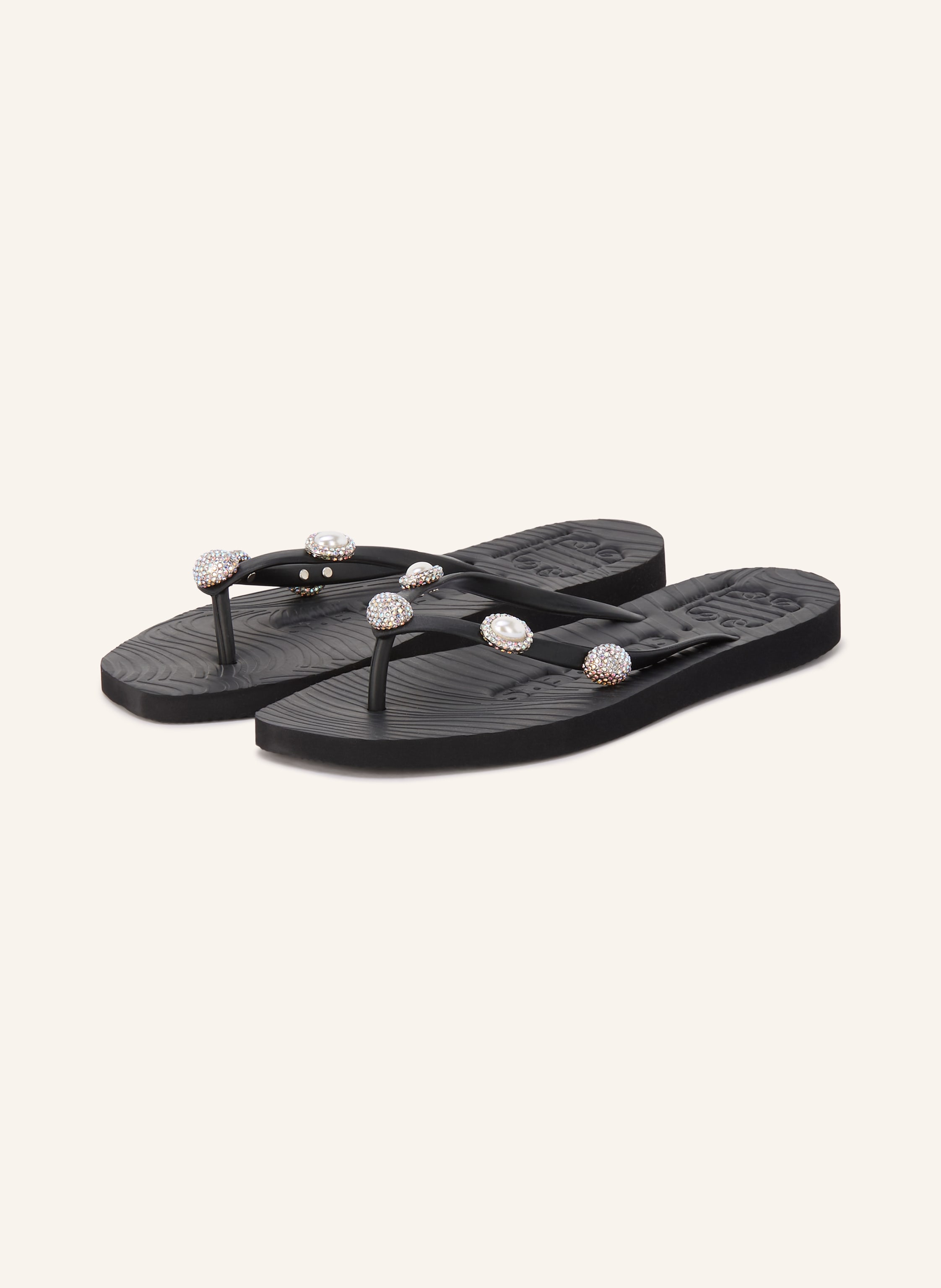 Sleepers Zehentrenner Pearl Ibiza Mit Schmucksteinen schwarz
