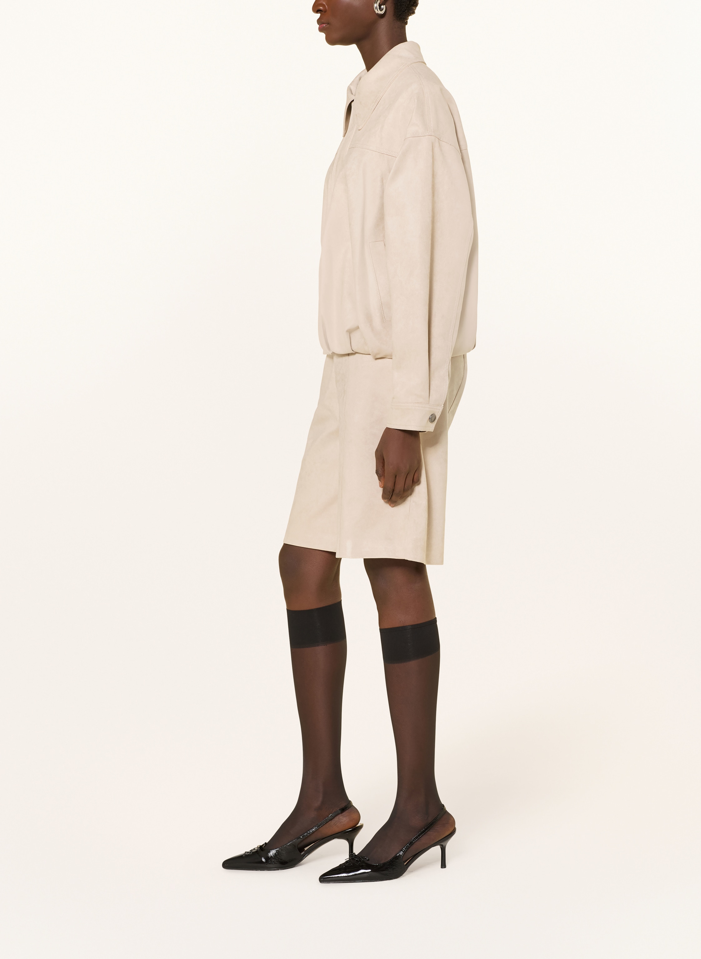 Thumbnail - Grace & Mila Bermudas Vacanza In Lederoptik beige