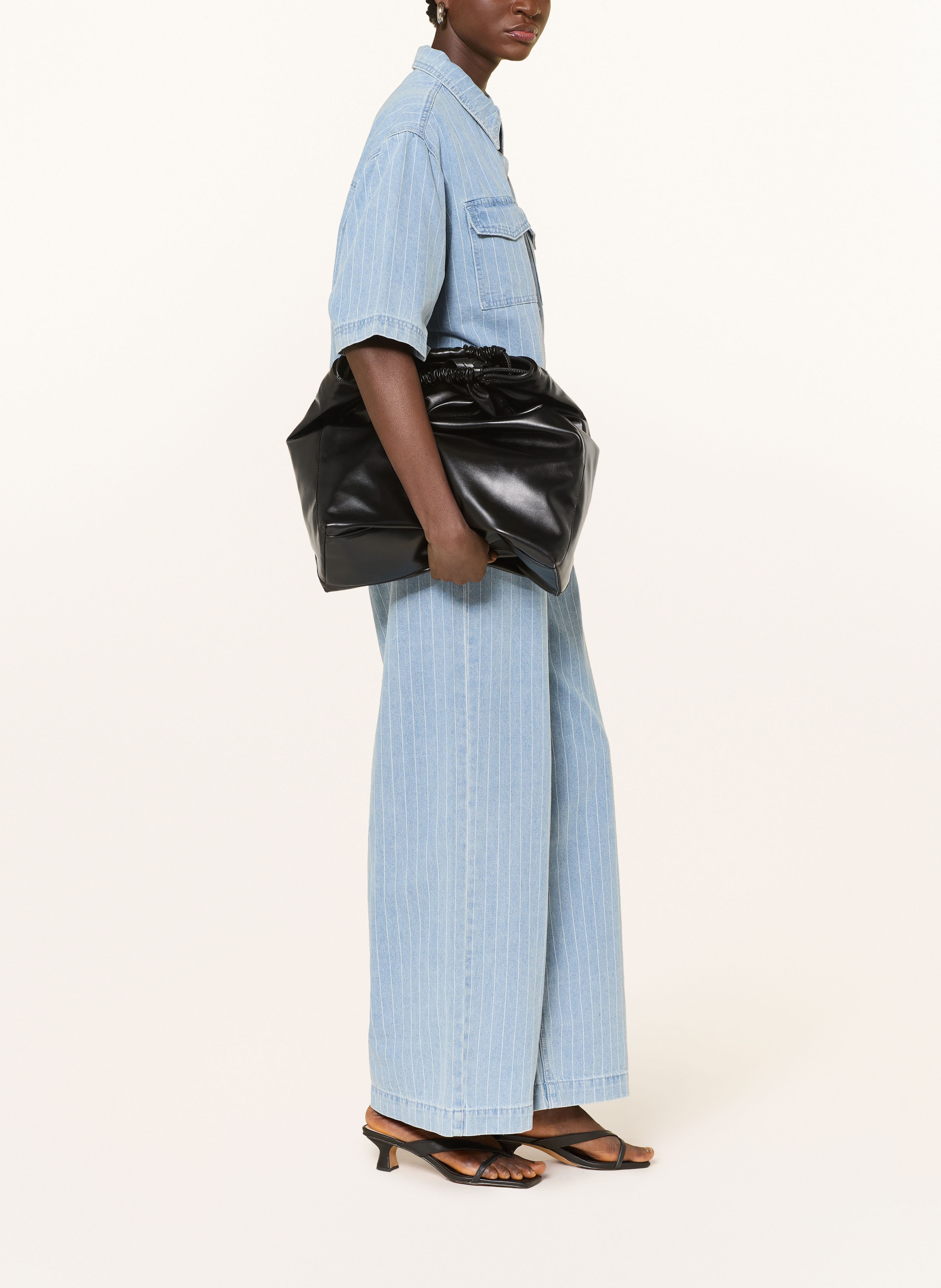 Thumbnail - Grace & Mila Wide Leg Jeans Pompon blau