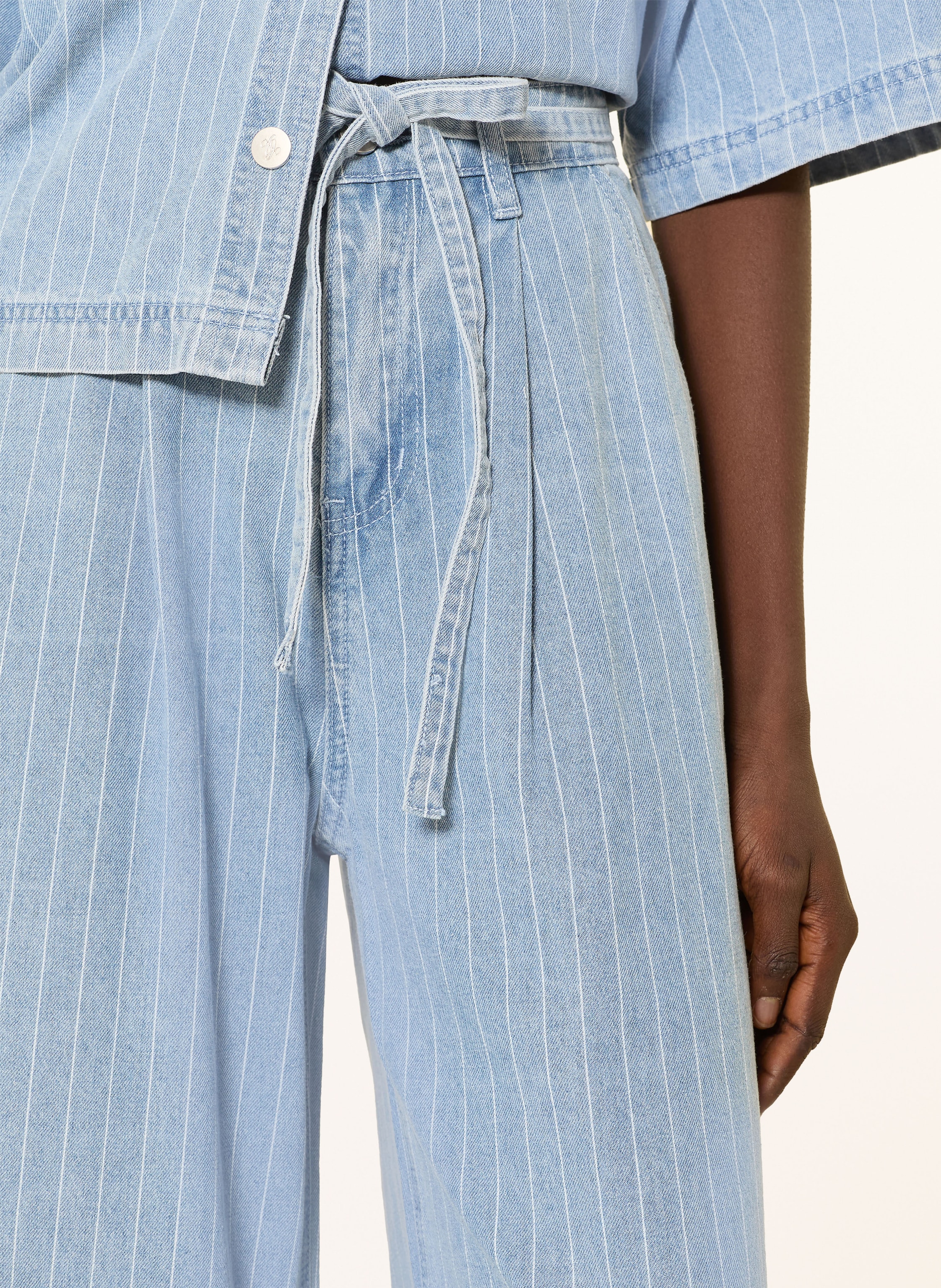 Thumbnail - Grace & Mila Wide Leg Jeans Pompon blau